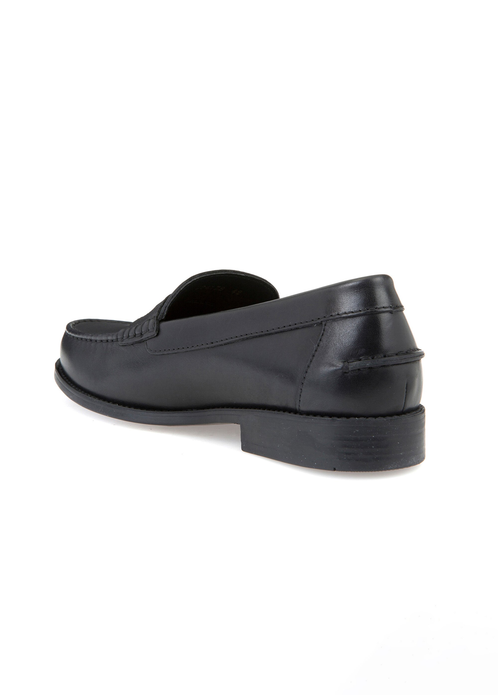 Mocassins classiques en cuir avec patte Homme Noir GEO-U641ZB DO1