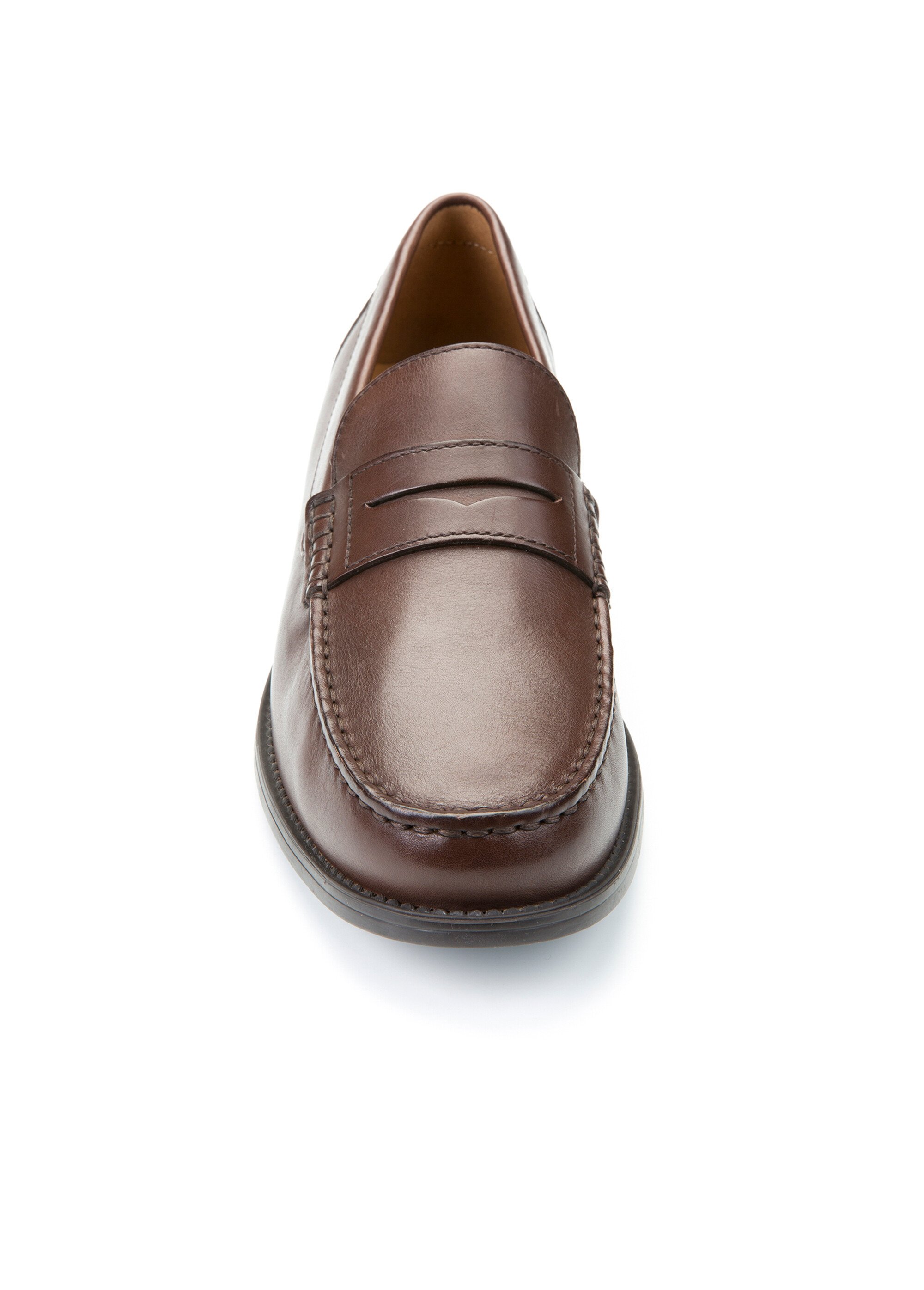 Mocassins classiques en cuir avec patte Homme BRUN FONCE GEO-U641ZB DE1