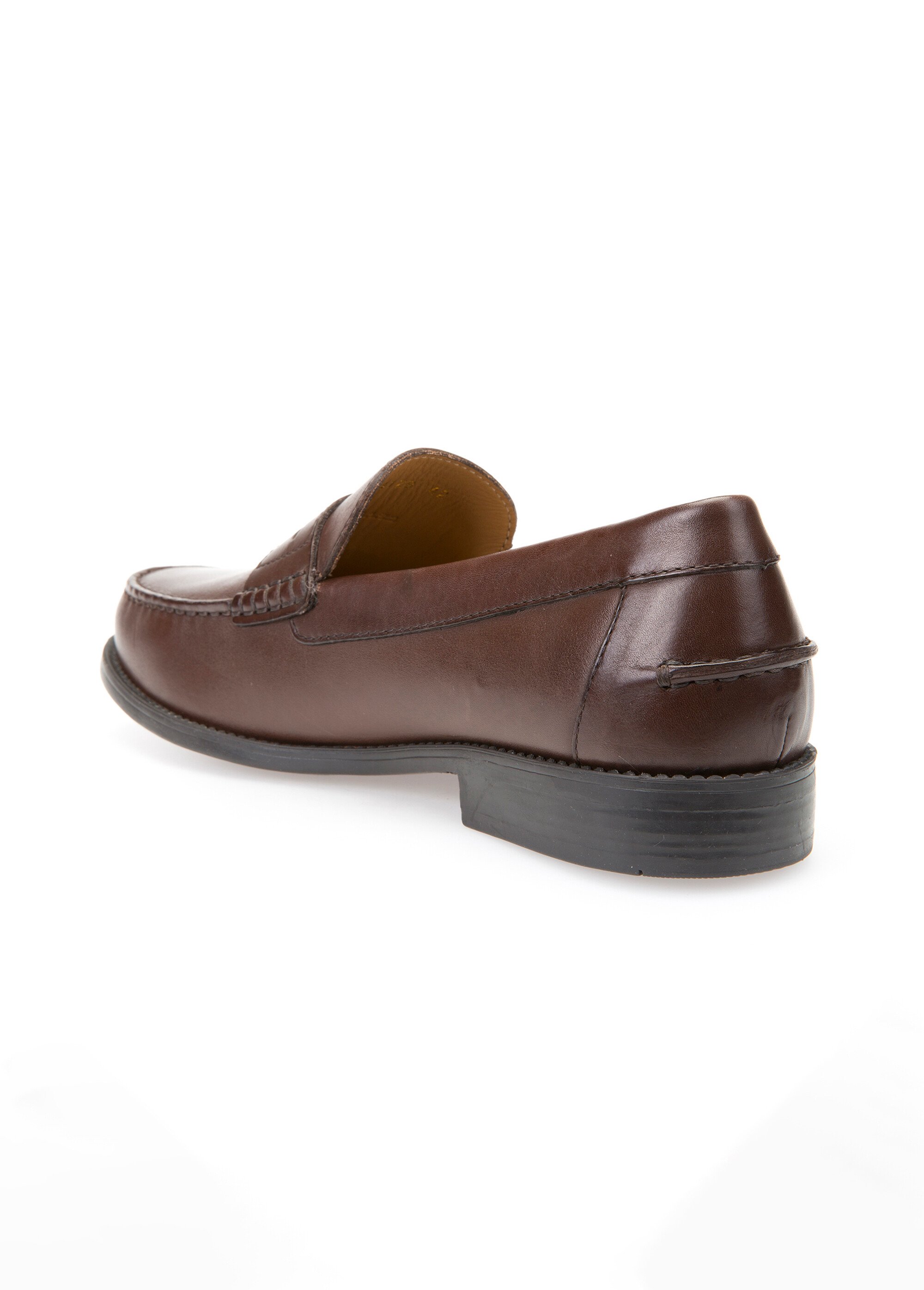 Mocassins classiques en cuir avec patte Homme BRUN FONCE GEO-U641ZB DO1