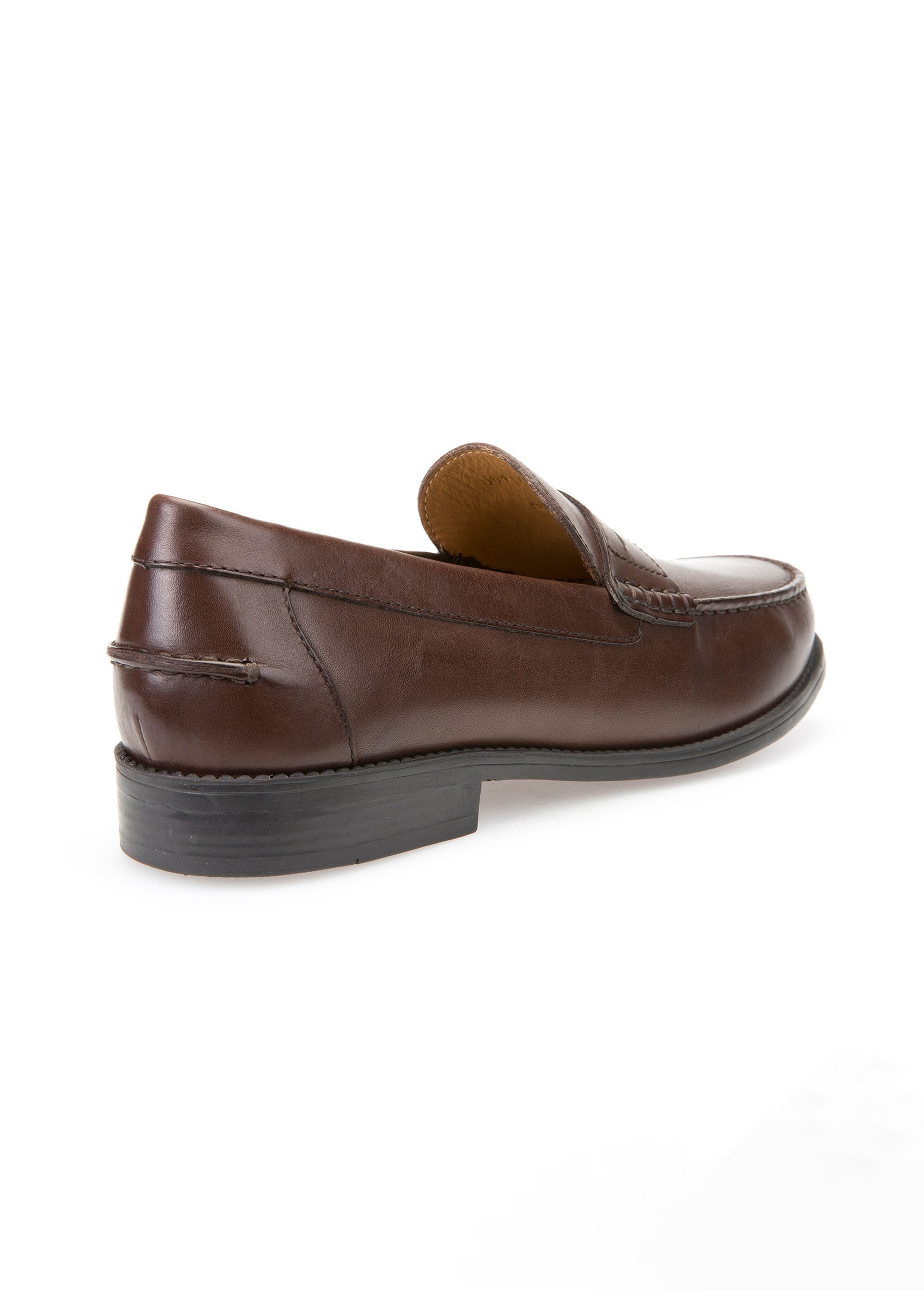 Mocassins classiques en cuir avec patte Homme BRUN FONCE GEO-U641ZB DO2