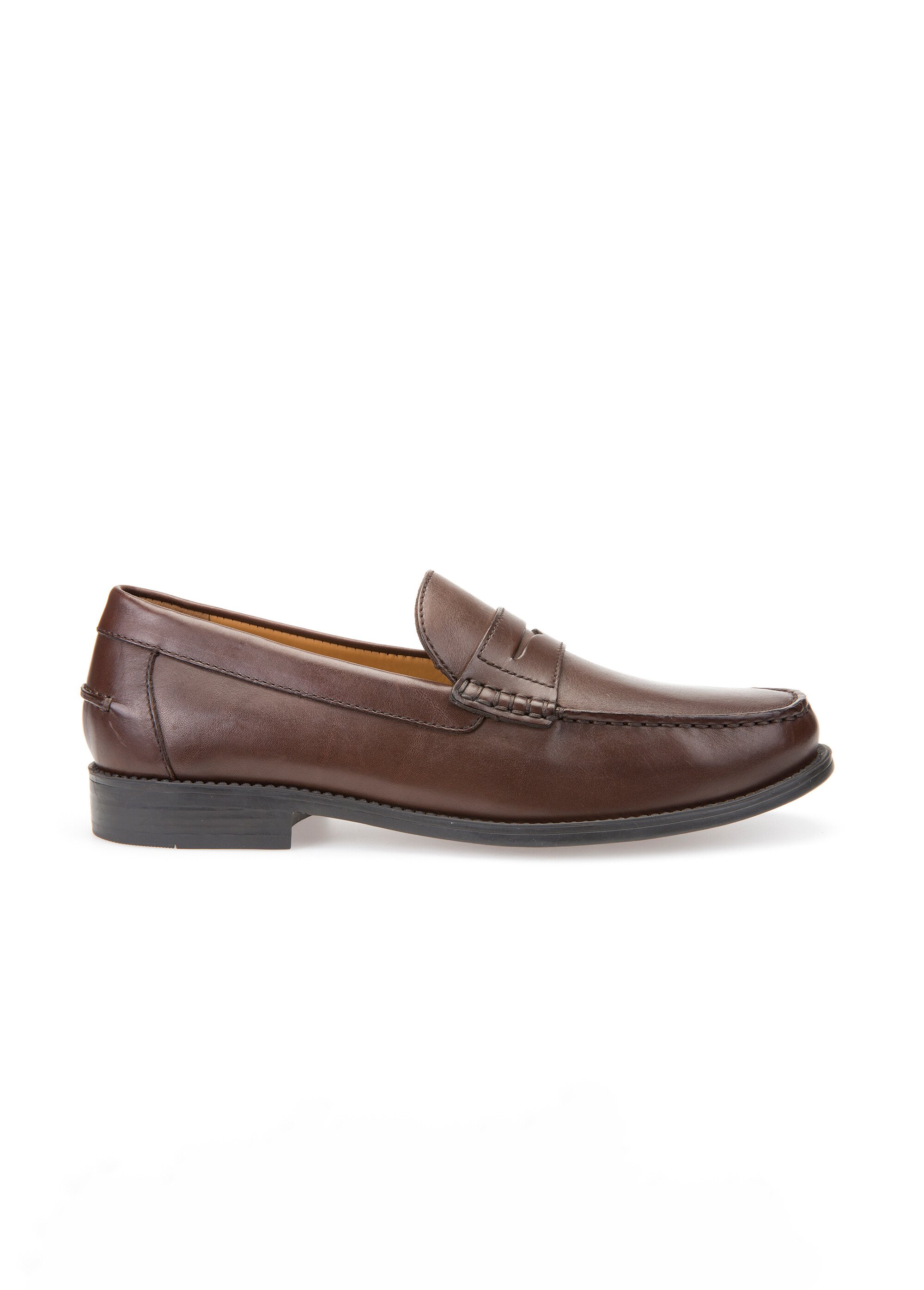 Mocassins classiques en cuir avec patte Homme BRUN FONCE GEO-U641ZB DR1