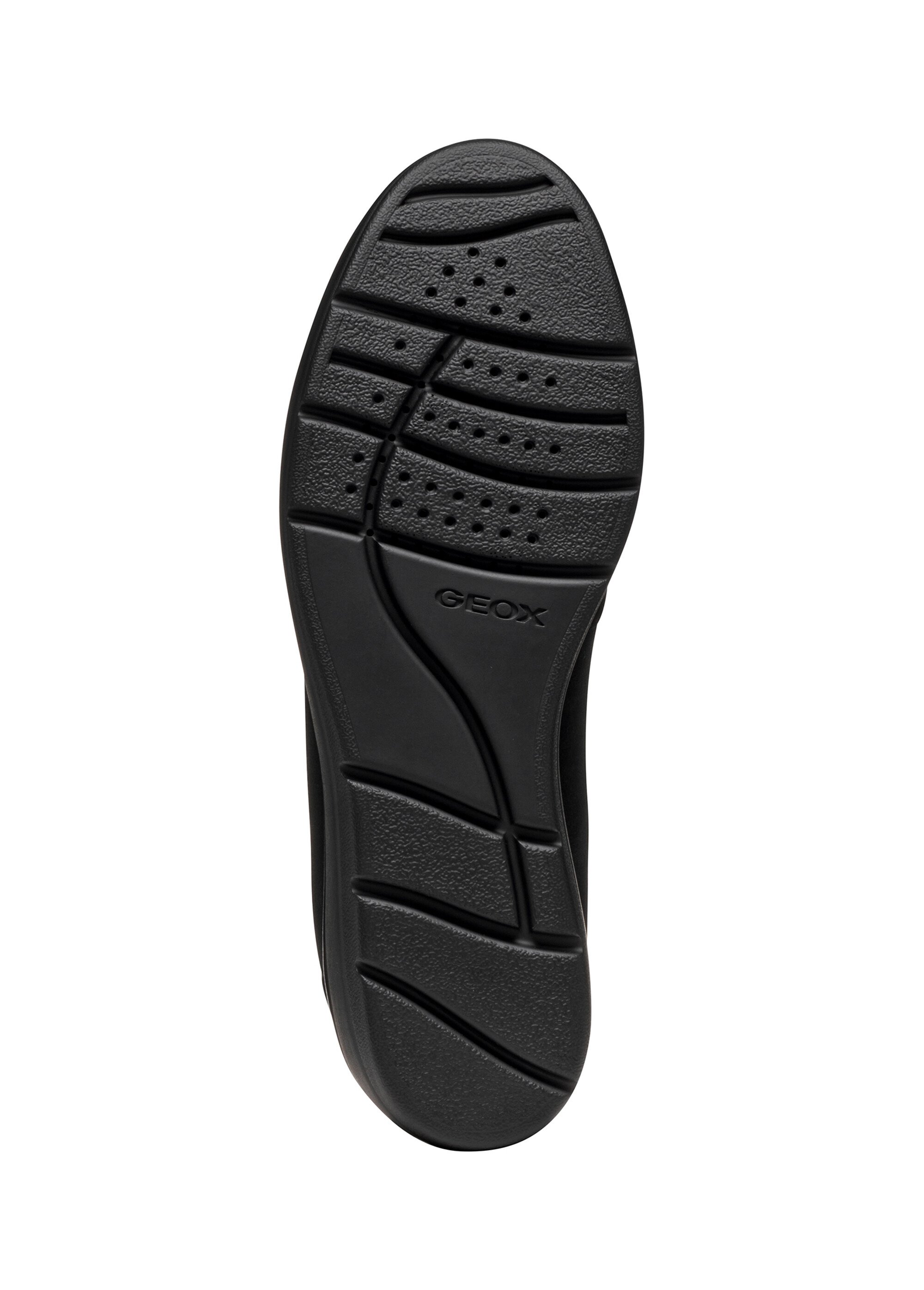 Mocassins compensés cuir suédé et vernis Femme Noir GEO-D46RAB UN1