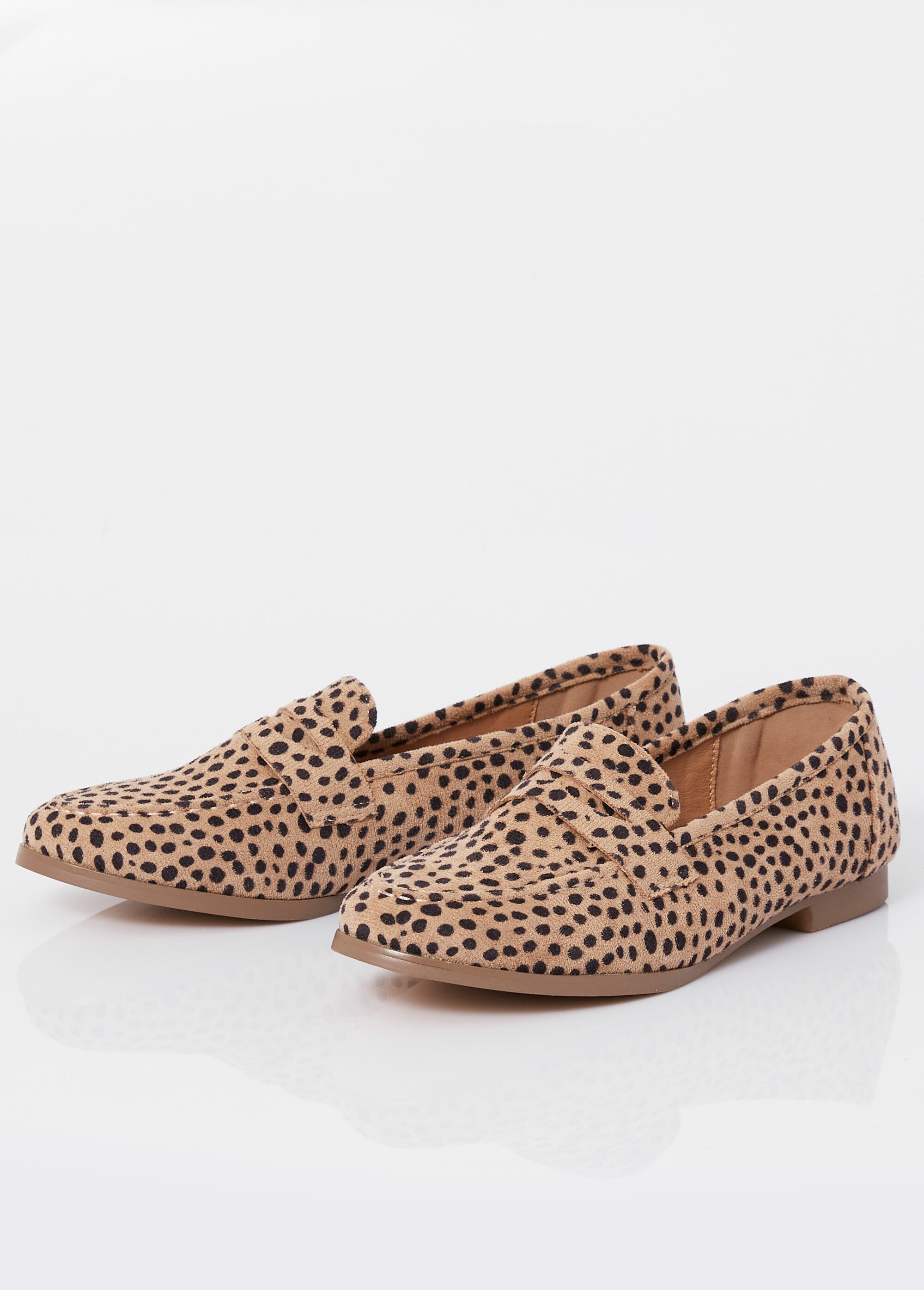 Mocassins en suédine avec bout amande Femme Beige BELD-062 DE1