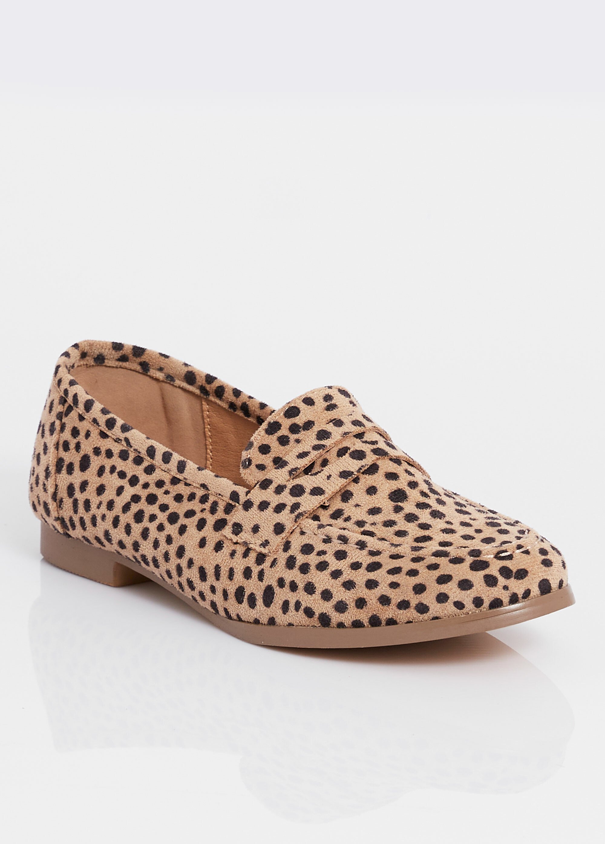 Mocassins en suédine avec bout amande Femme Beige BELD-062 FA1