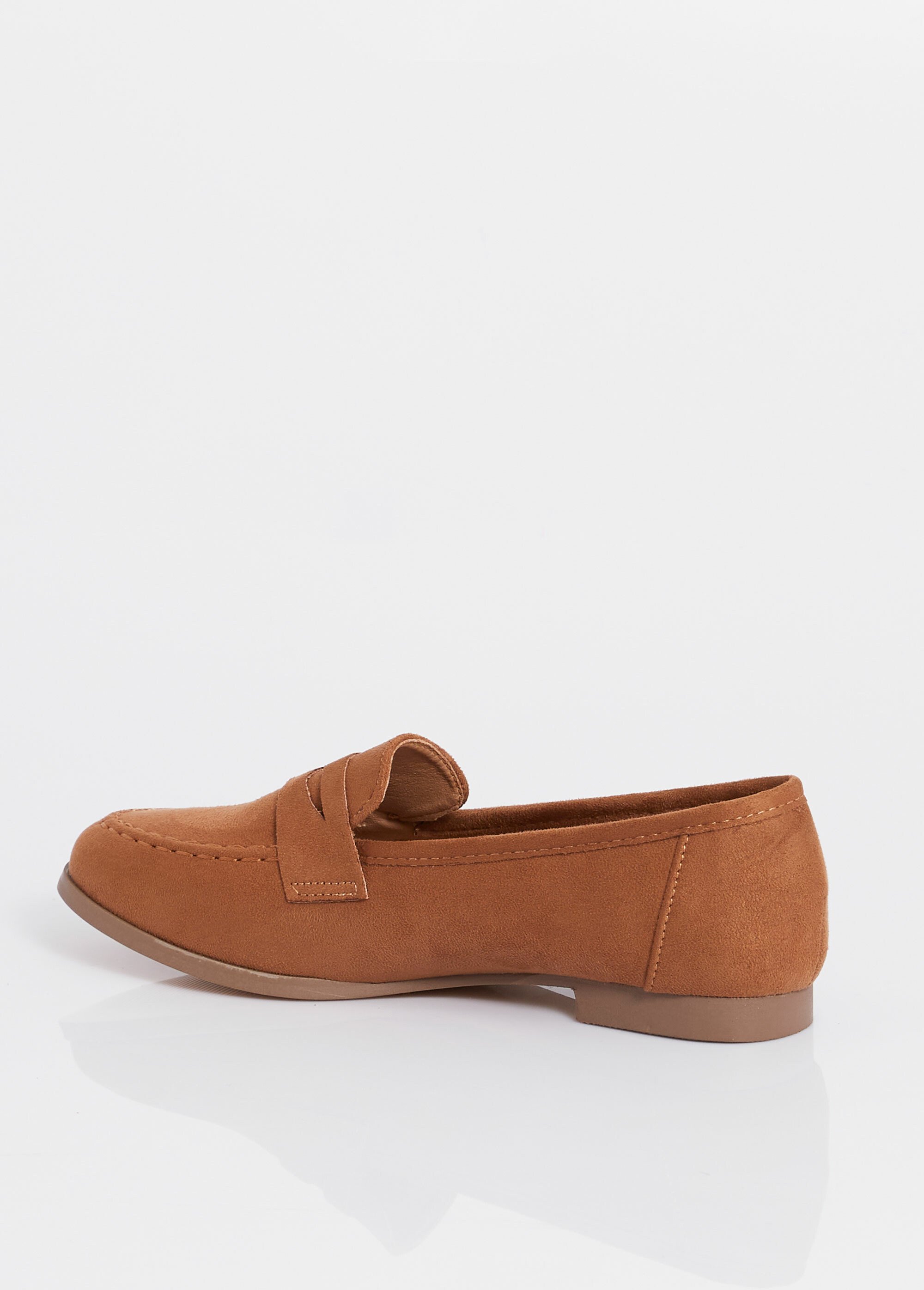 Mocassins en suédine avec bout amande Femme Marron BELD-062 DO1