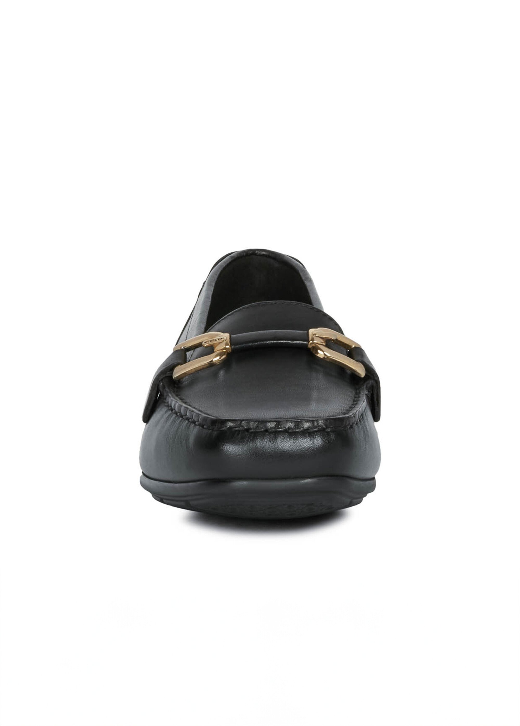 Mocassins patte fantaisie et bout carré Femme Noir GEO-D84BMA DE1