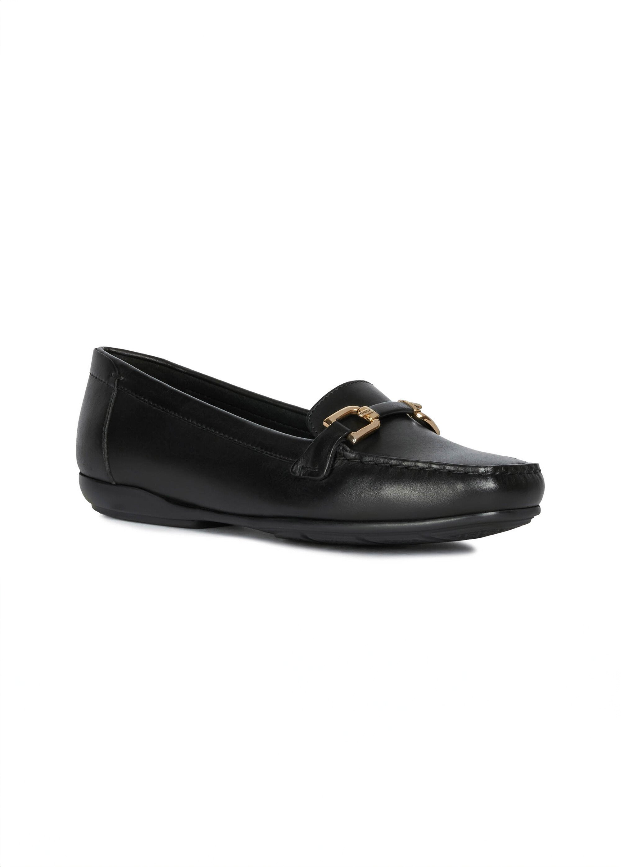 Mocassins patte fantaisie et bout carré Femme Noir GEO-D84BMA FA1