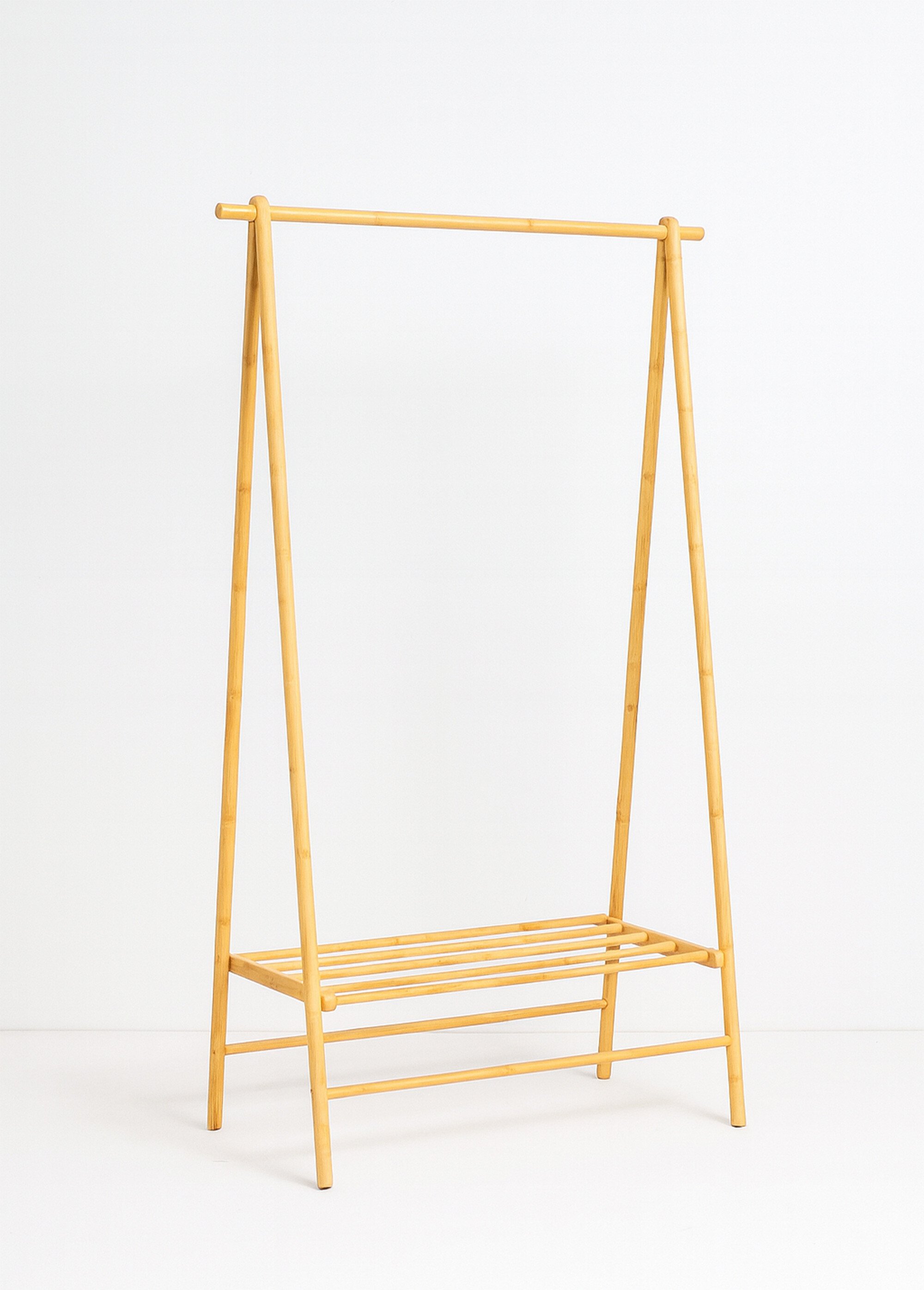 Penderie en bambou, tringle + étagère BEIGE HN-3604052 FA1