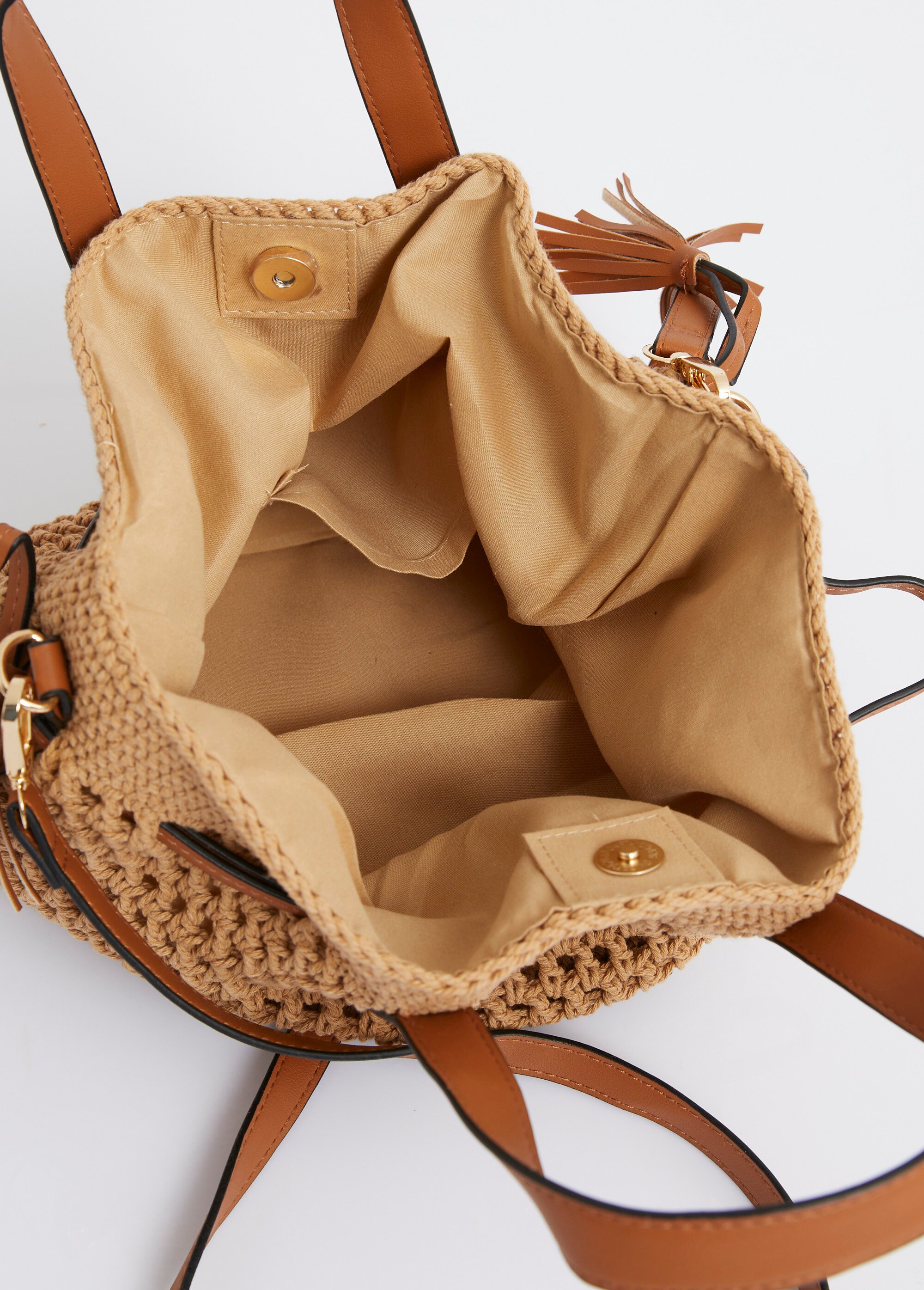 Sac esprit seau en maille ajourée Femme Marron AST8405 DE1