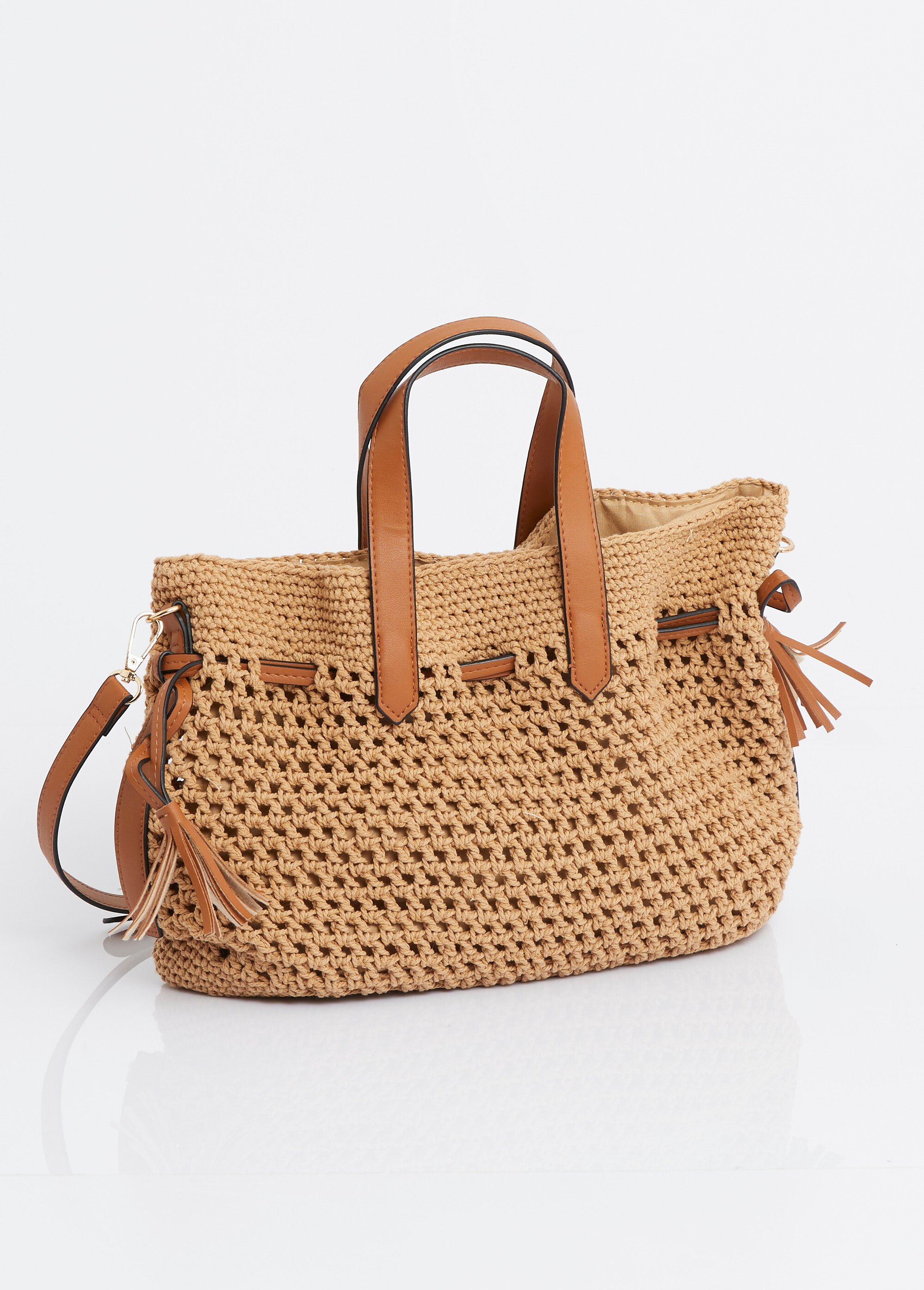 Sac esprit seau en maille ajourée Femme Marron AST8405 DO1