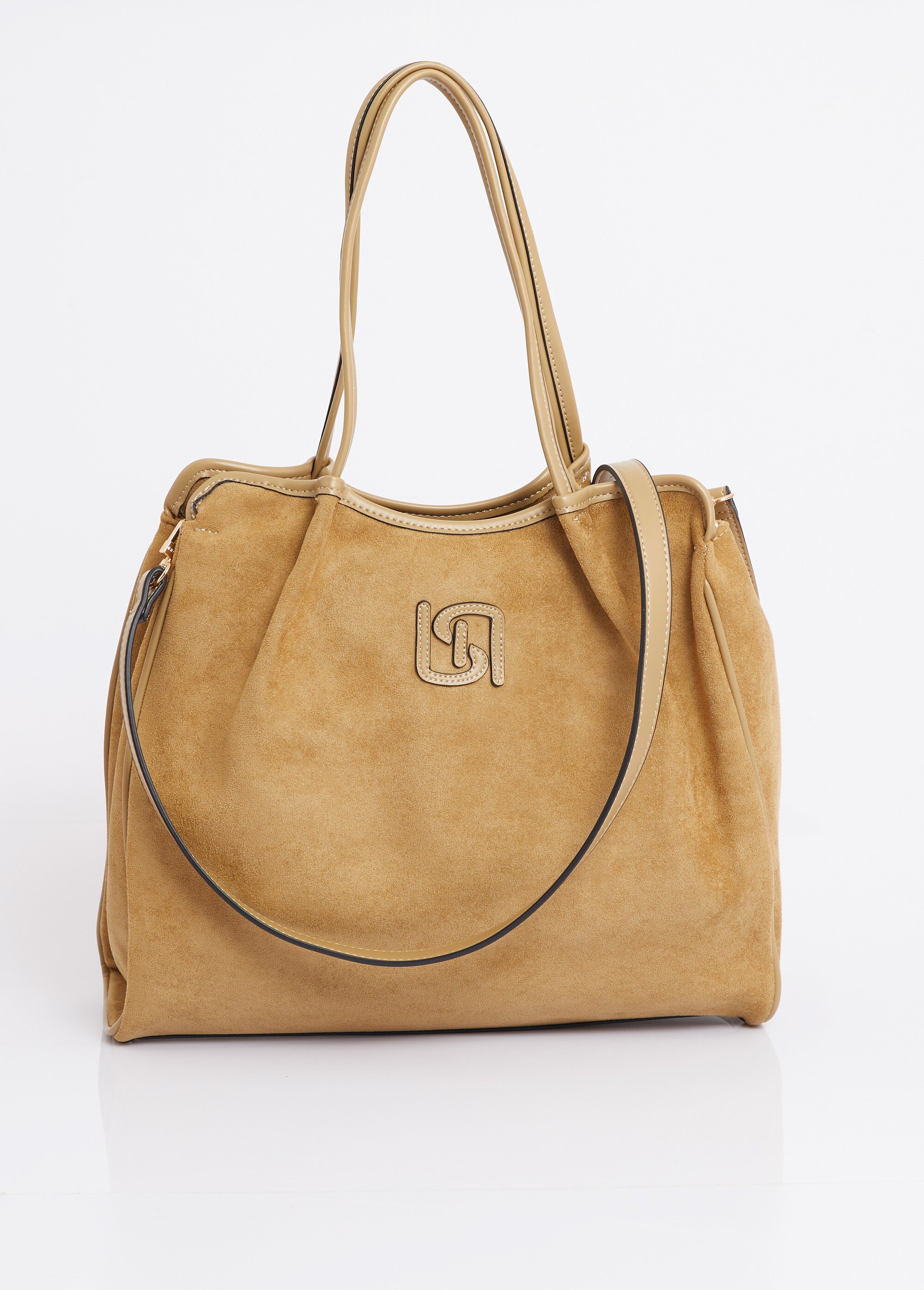 Sac shopping suédine et simili cuir Femme Jaune MIM92590-7 DE1