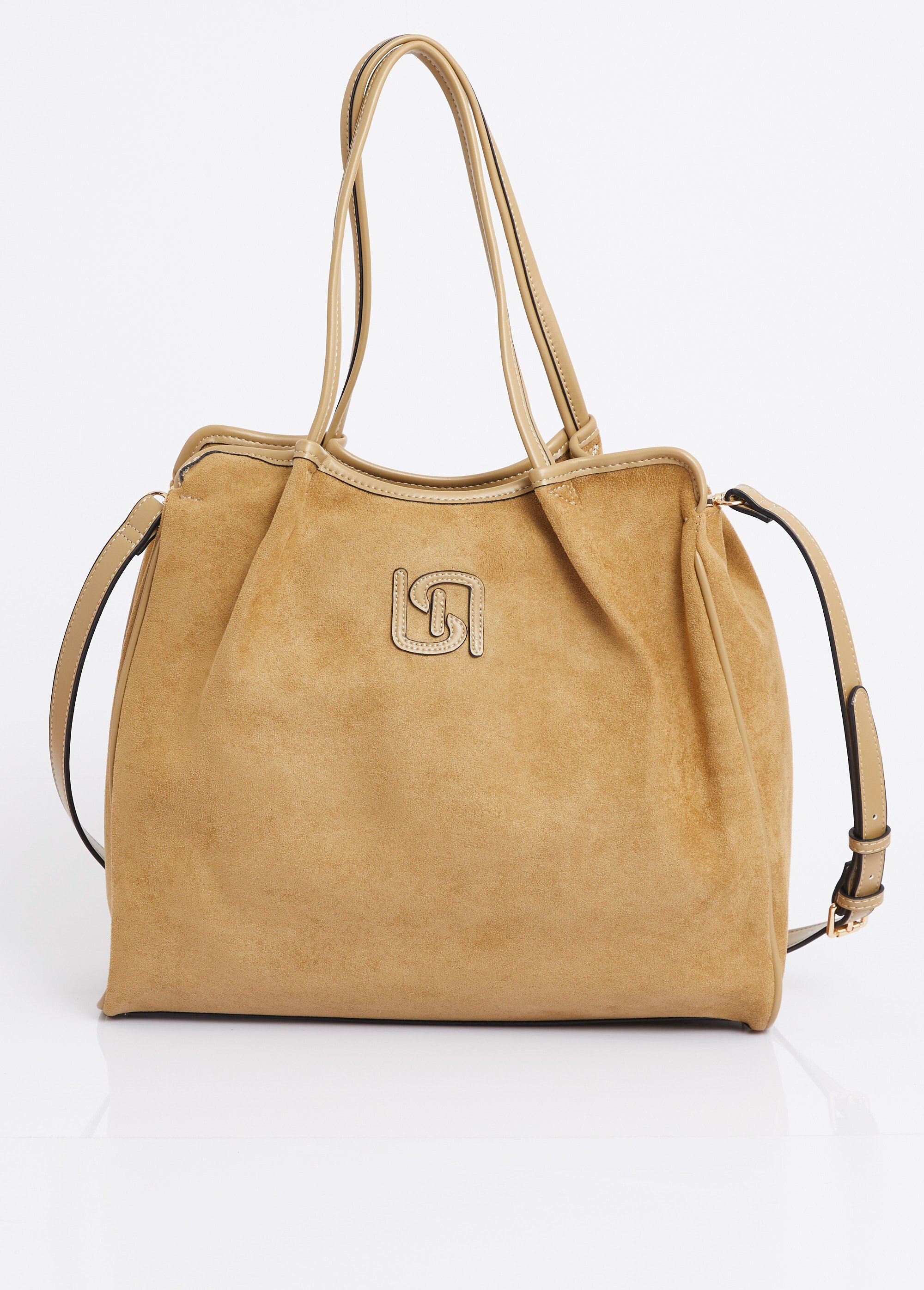 Sac shopping suédine et simili cuir Femme Jaune MIM92590-7 FA1