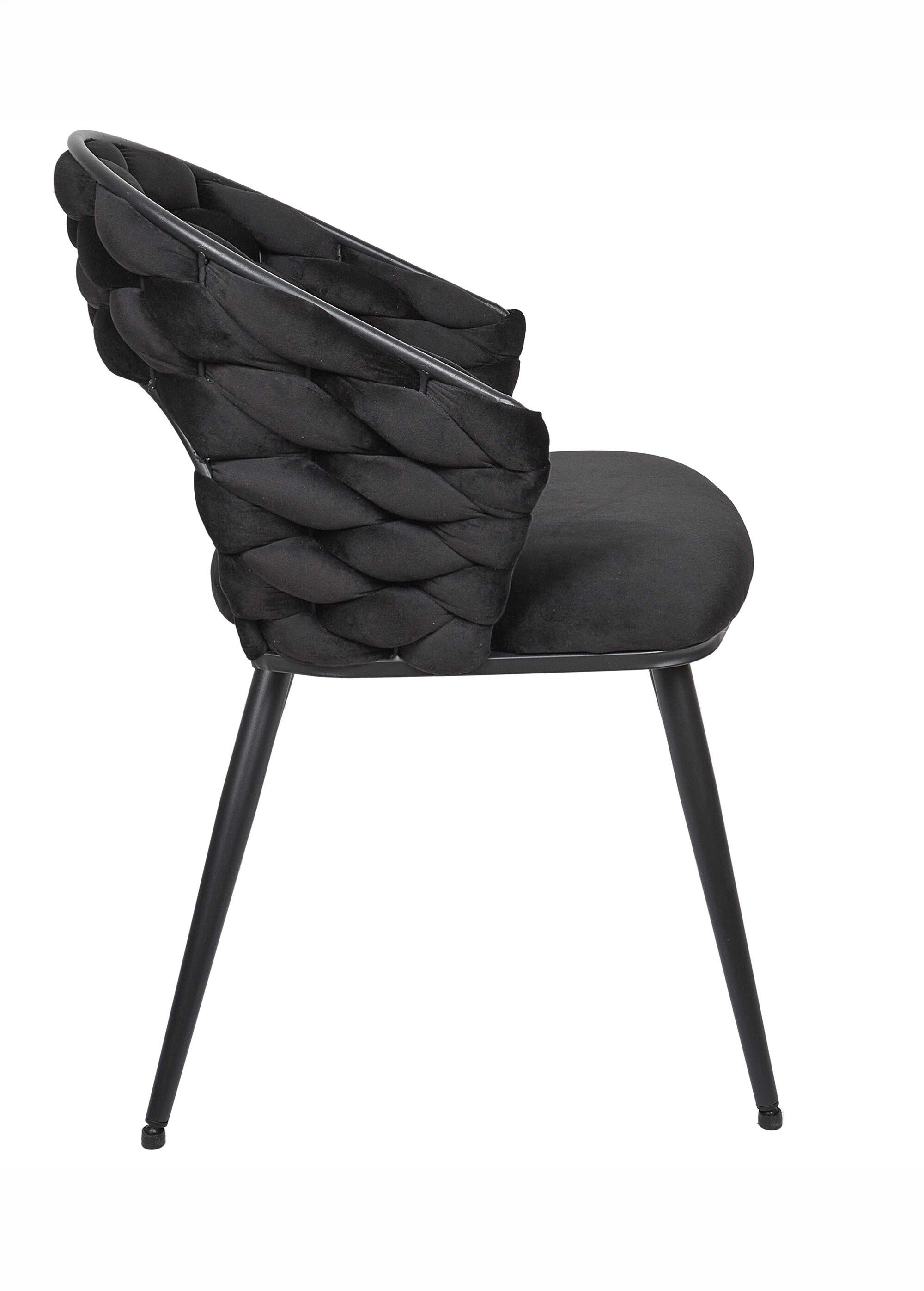 Set 2 Fauteuils en velours design SAWYER NOIR CMP-HD0359 DR1