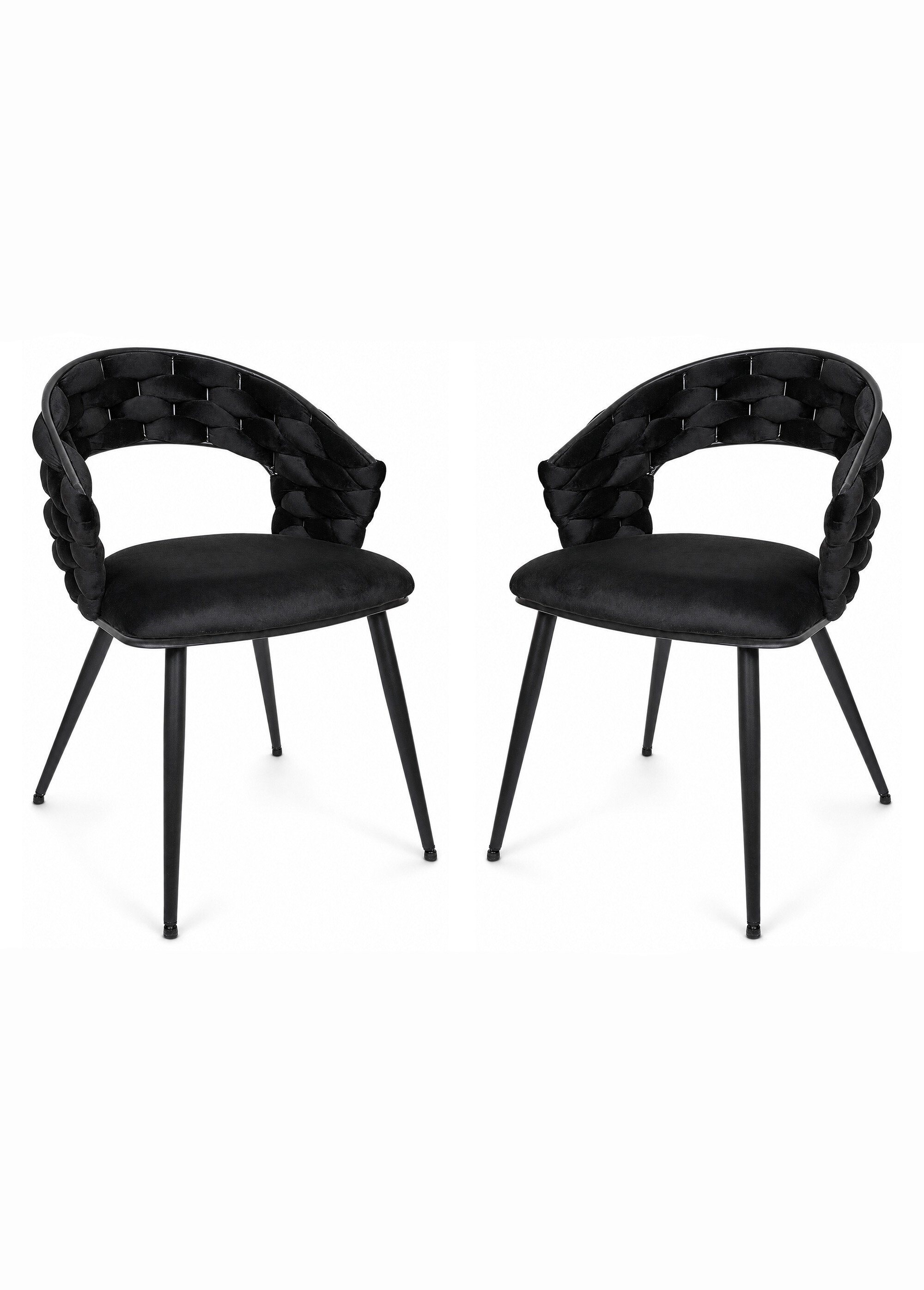 Set 2 Fauteuils en velours design SAWYER NOIR CMP-HD0359 FA1