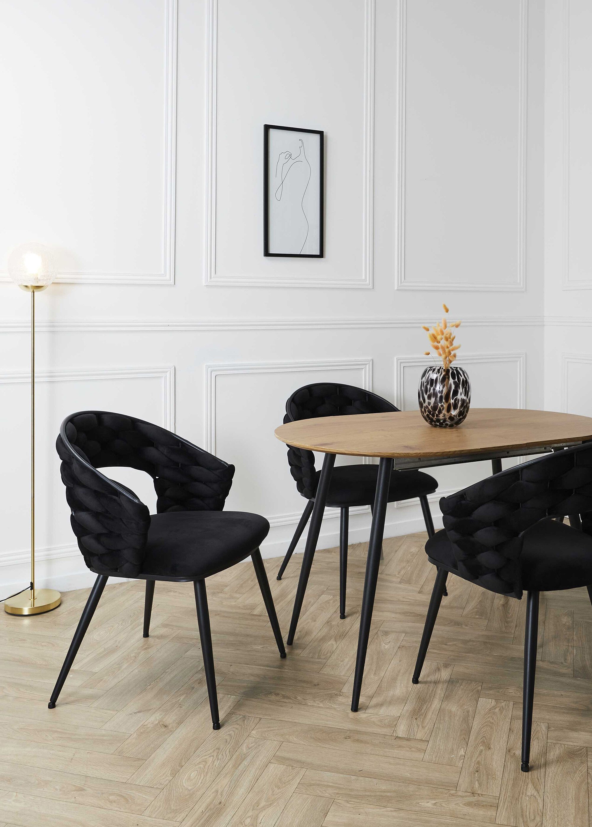 Set 2 Fauteuils en velours design SAWYER NOIR CMP-HD0359 SI1