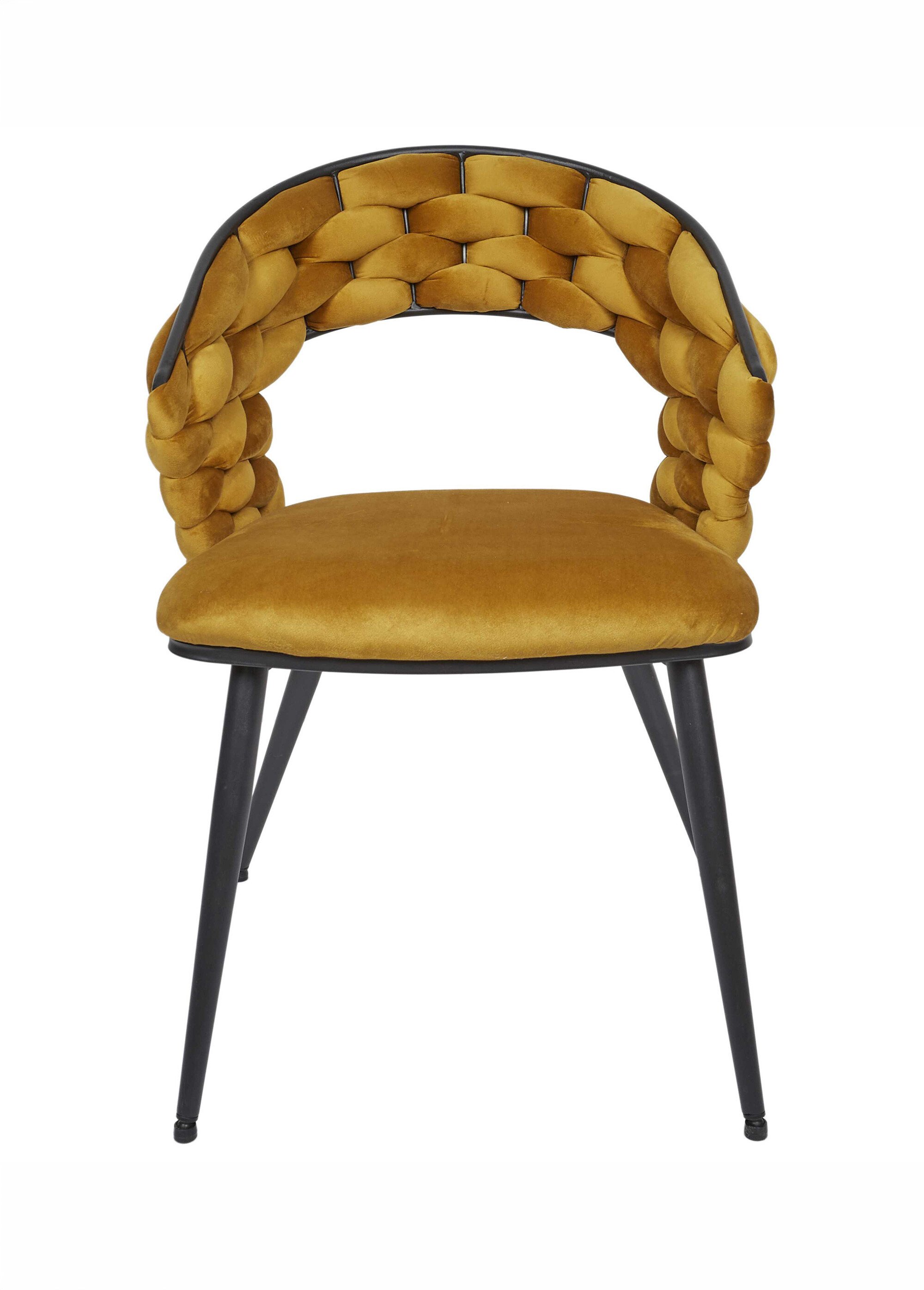 Set 2 Fauteuils en velours design SAWYER JAUNE CMP-HD0359 DE1