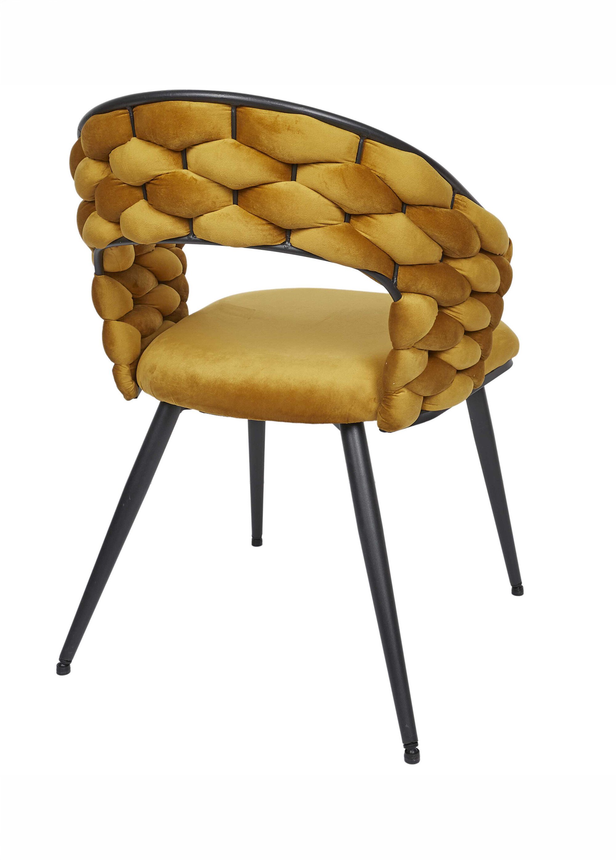 Set 2 Fauteuils en velours design SAWYER JAUNE CMP-HD0359 DO1