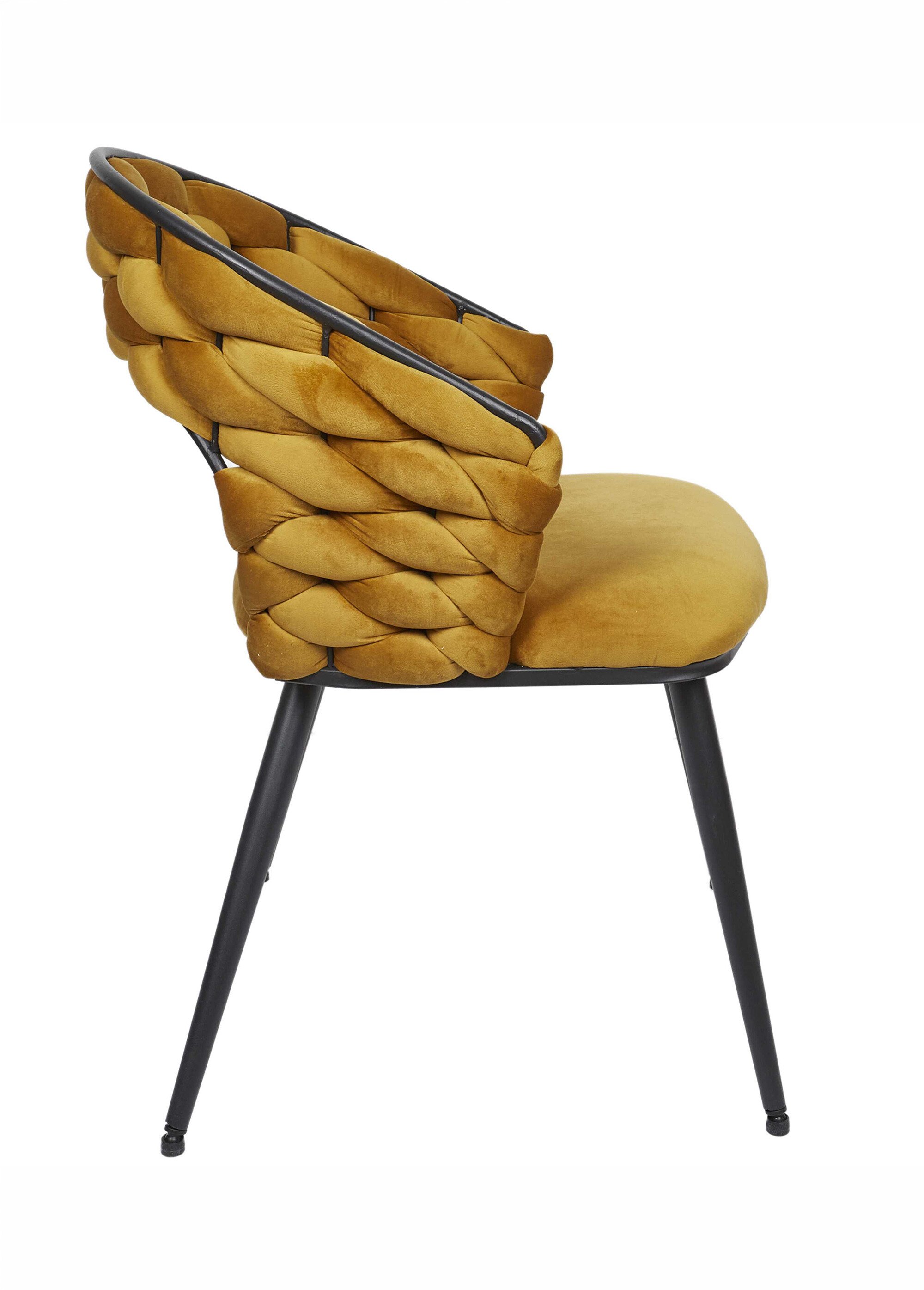 Set 2 Fauteuils en velours design SAWYER JAUNE CMP-HD0359 DR1
