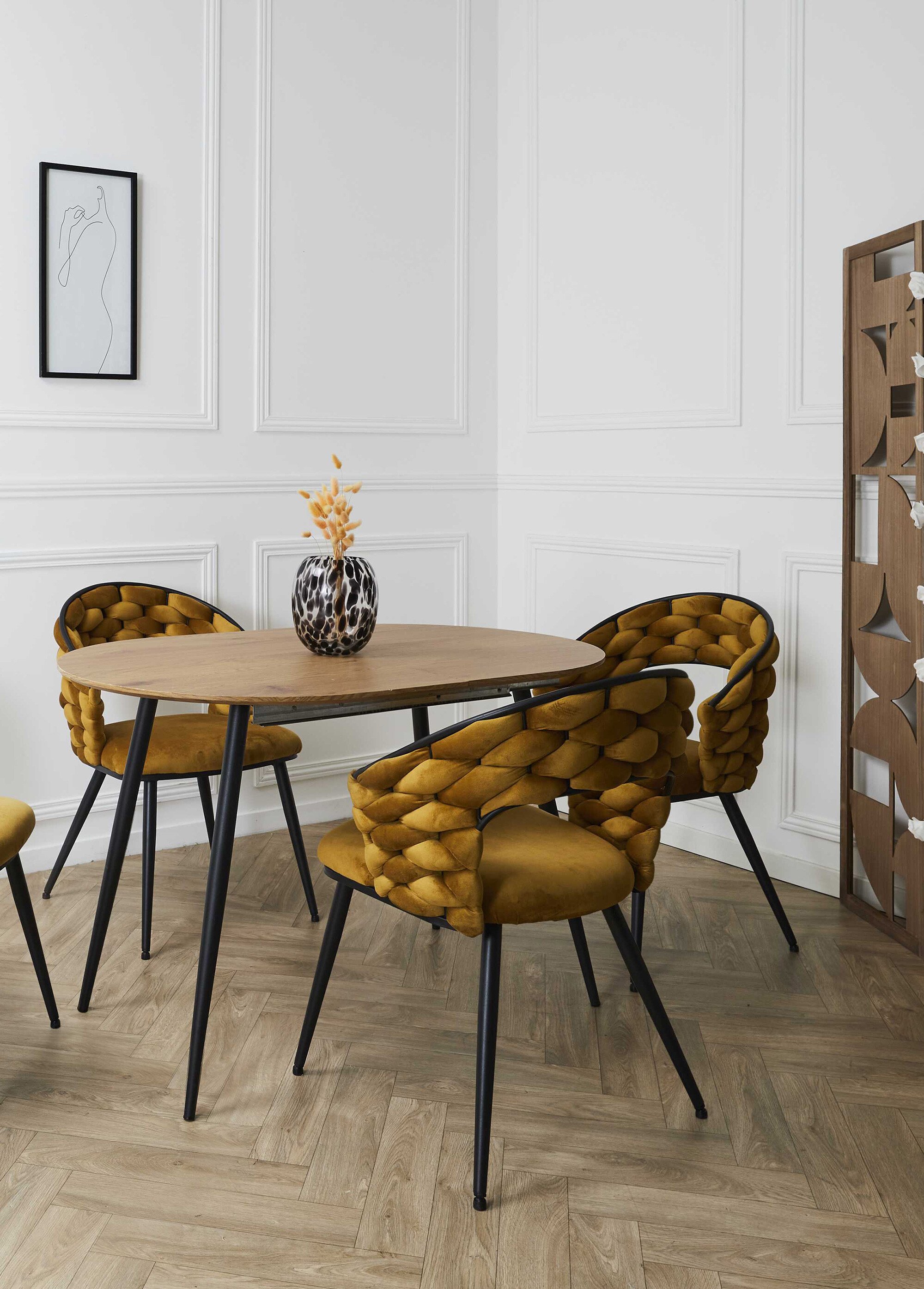 Set 2 Fauteuils en velours design SAWYER JAUNE CMP-HD0359 SI1