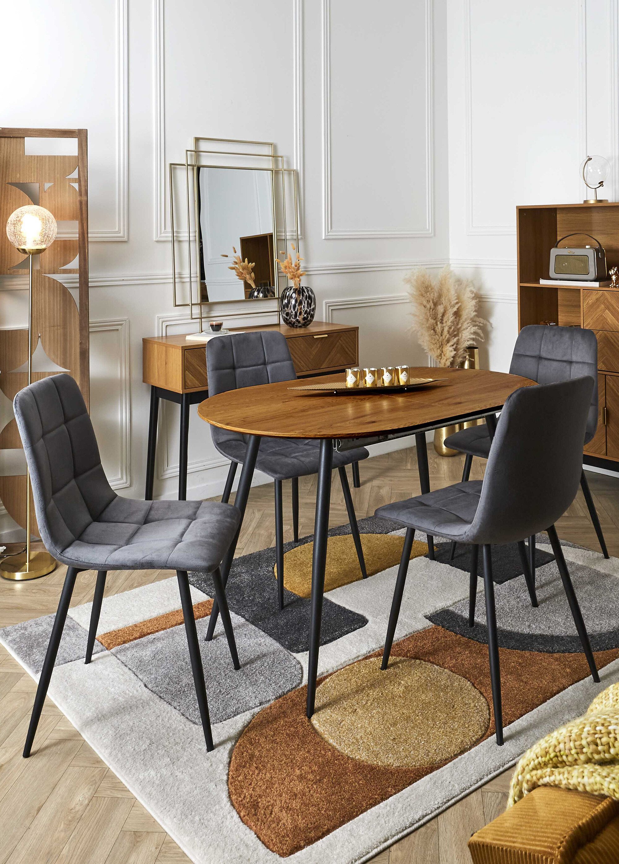 Set 4 Chaises MATEO GRIS CMP-HD0325 SI1