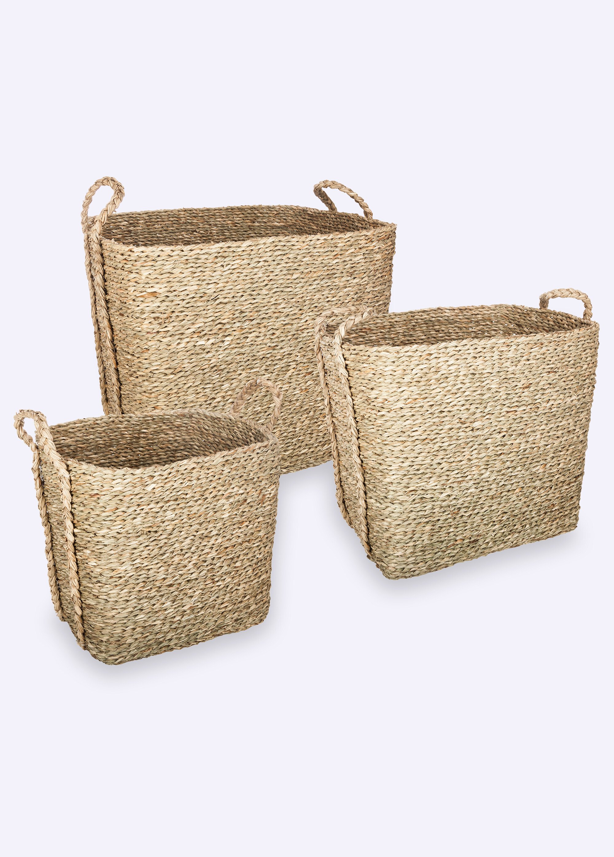 Set de 3 paniers rectangle roseau tressé RECTANGLE JJA-157048 FA1