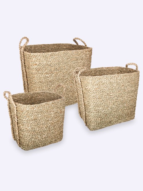 Set de 3 paniers rectangle roseau tressé RECTANGLE JJA-157048 FA1
