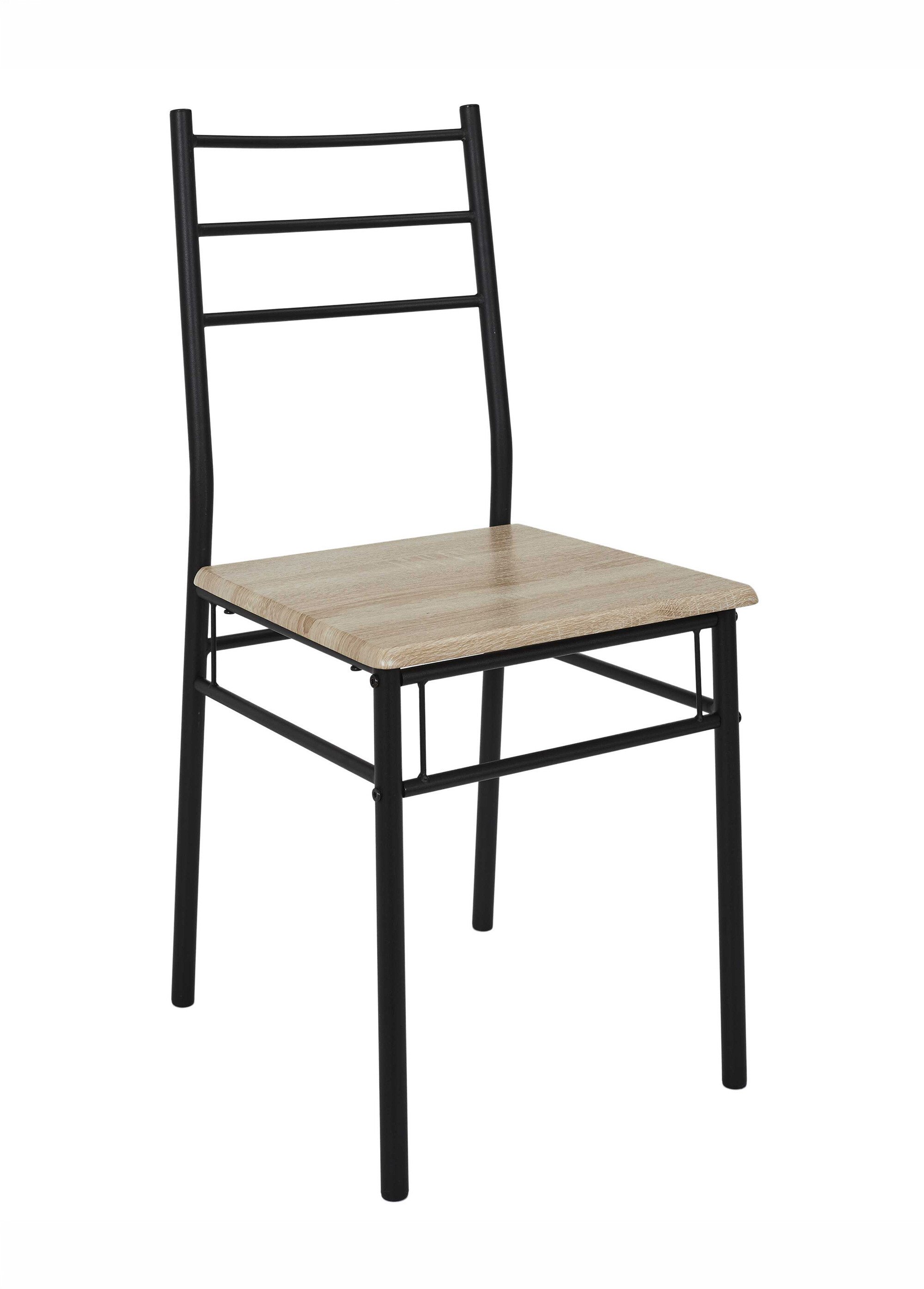 Set Table + 4 Chaises style industriel LOKA MARRON CMP-HD0211 DE2