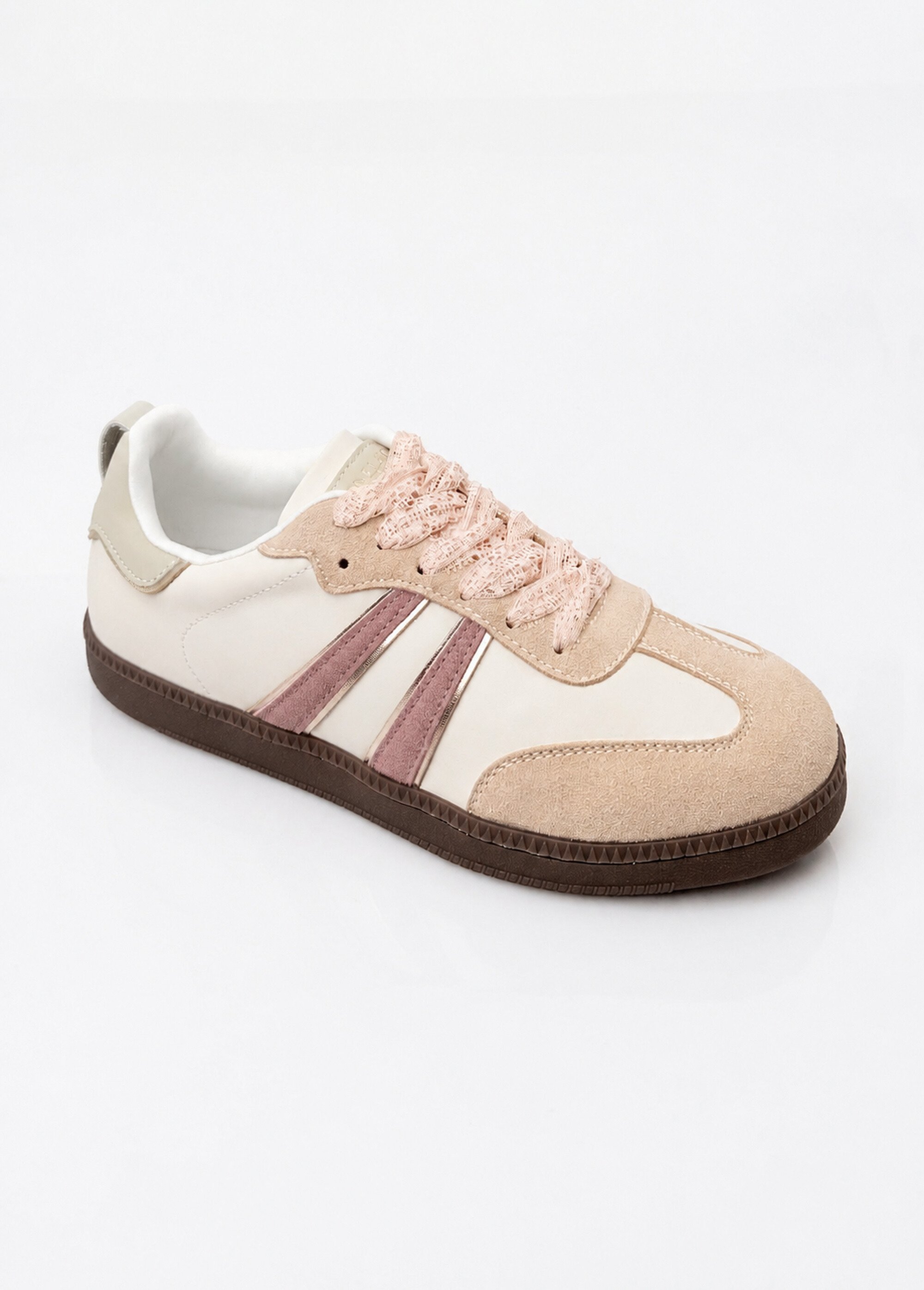 Sneakers vintage avec lacets fantaisie Femme Rose COVFY1160 FA1
