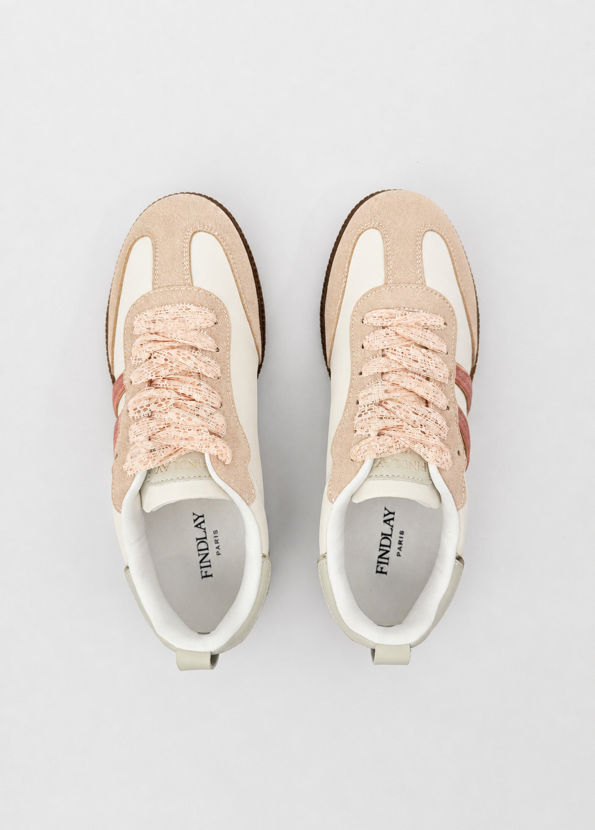 Sneakers vintage avec lacets fantaisie Femme Rose COVFY1160 OV1