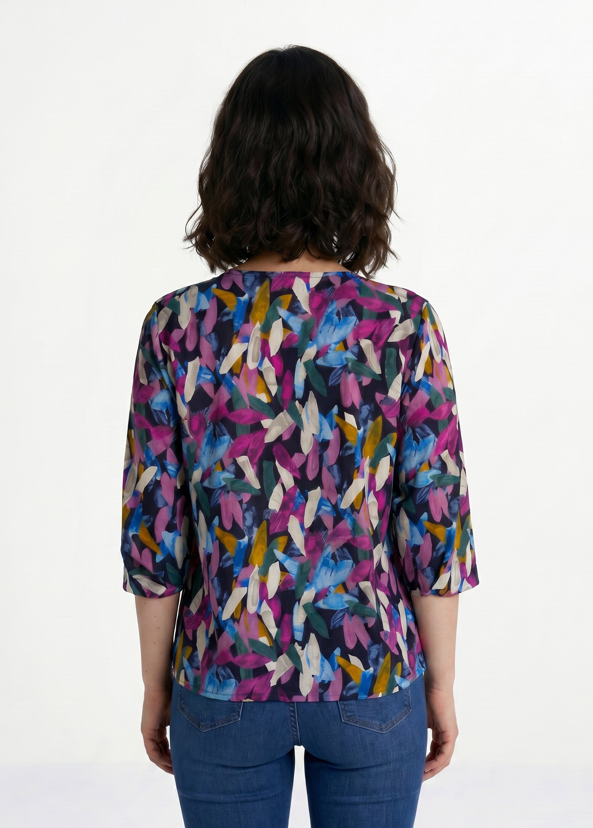 T-shirt tunique blousant manches 3/4 Femme Violet CADILLON DO1