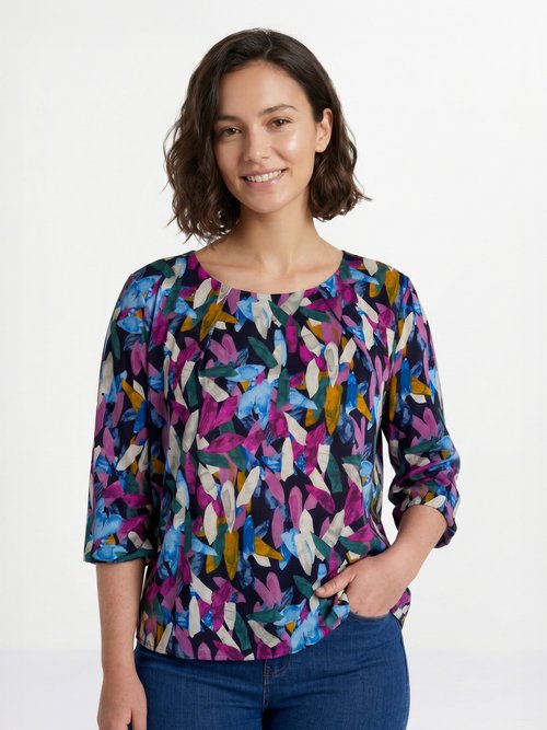 T-shirt tunique blousant manches 3/4 Femme Violet CADILLON FA1
