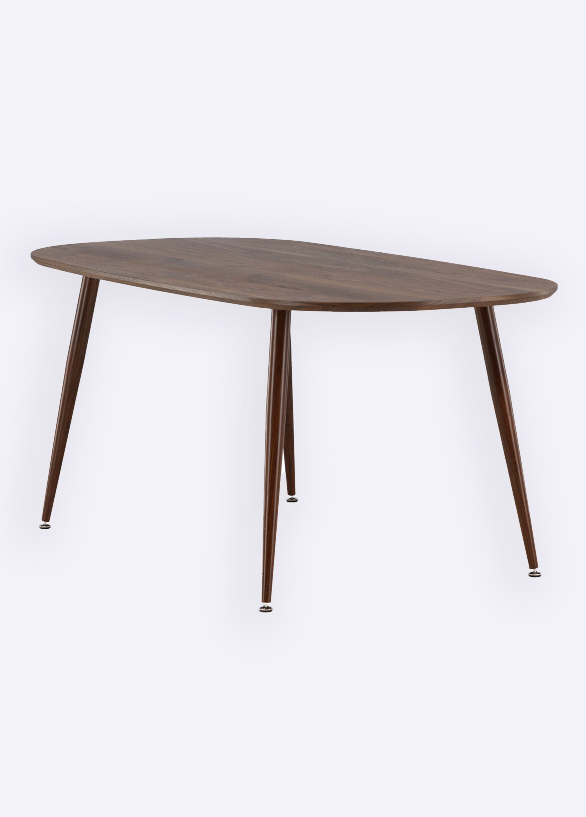 Table à manger ovale bois, pieds compas MARRON FONCE VEN-19996-340 DE3