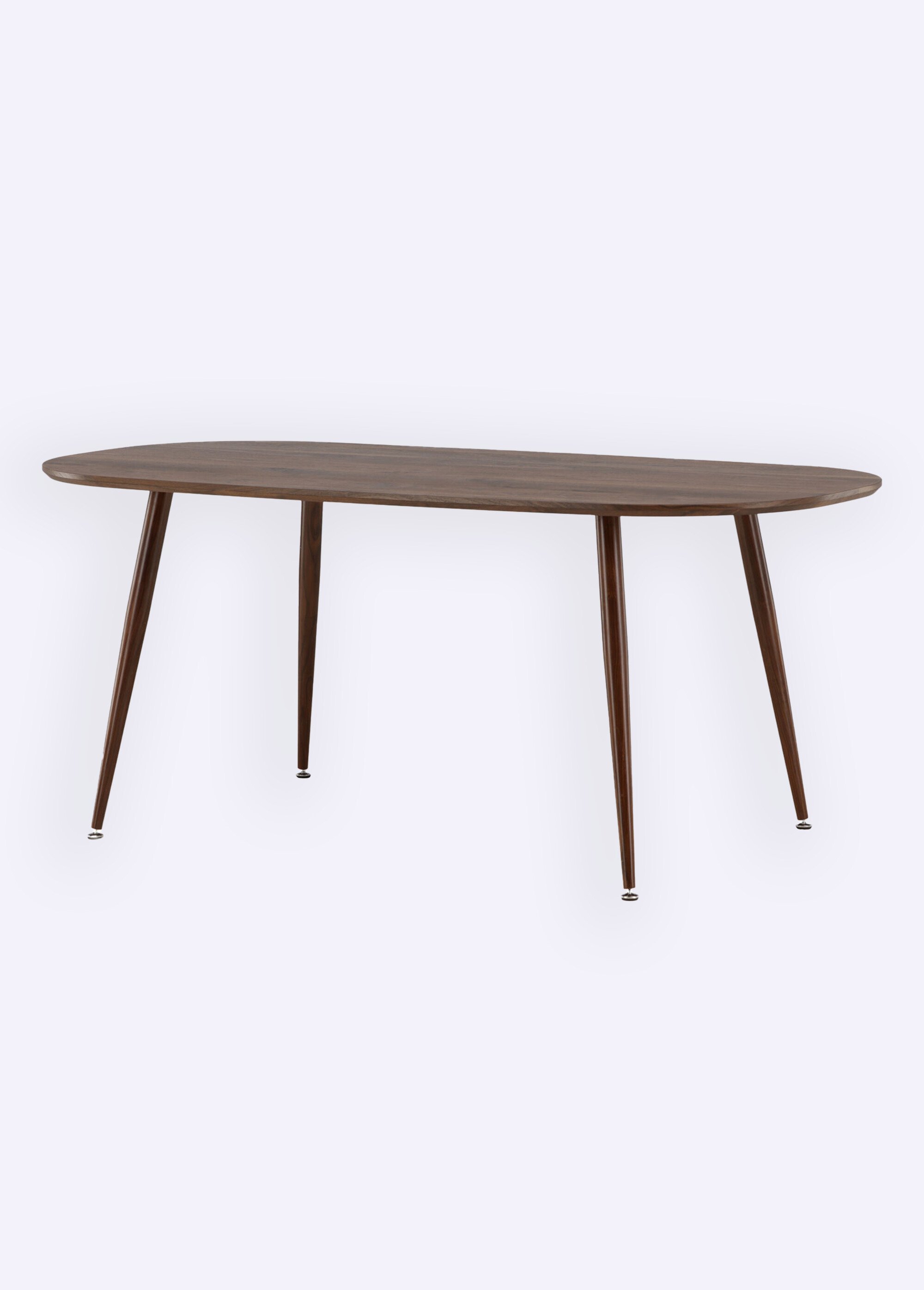 Table à manger ovale bois, pieds compas MARRON FONCE VEN-19996-340 DE4