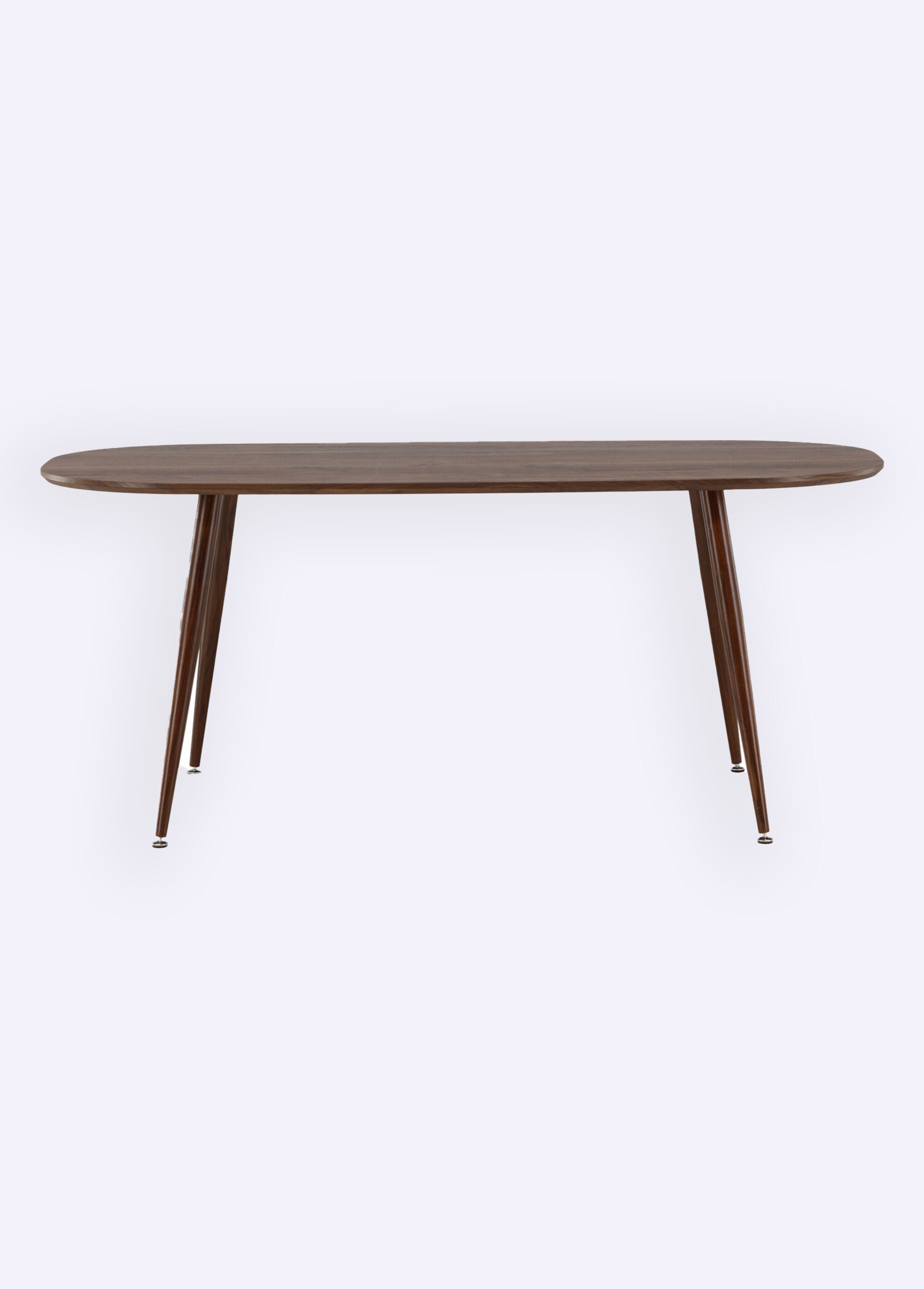 Table à manger ovale bois, pieds compas MARRON FONCE VEN-19996-340 DE5