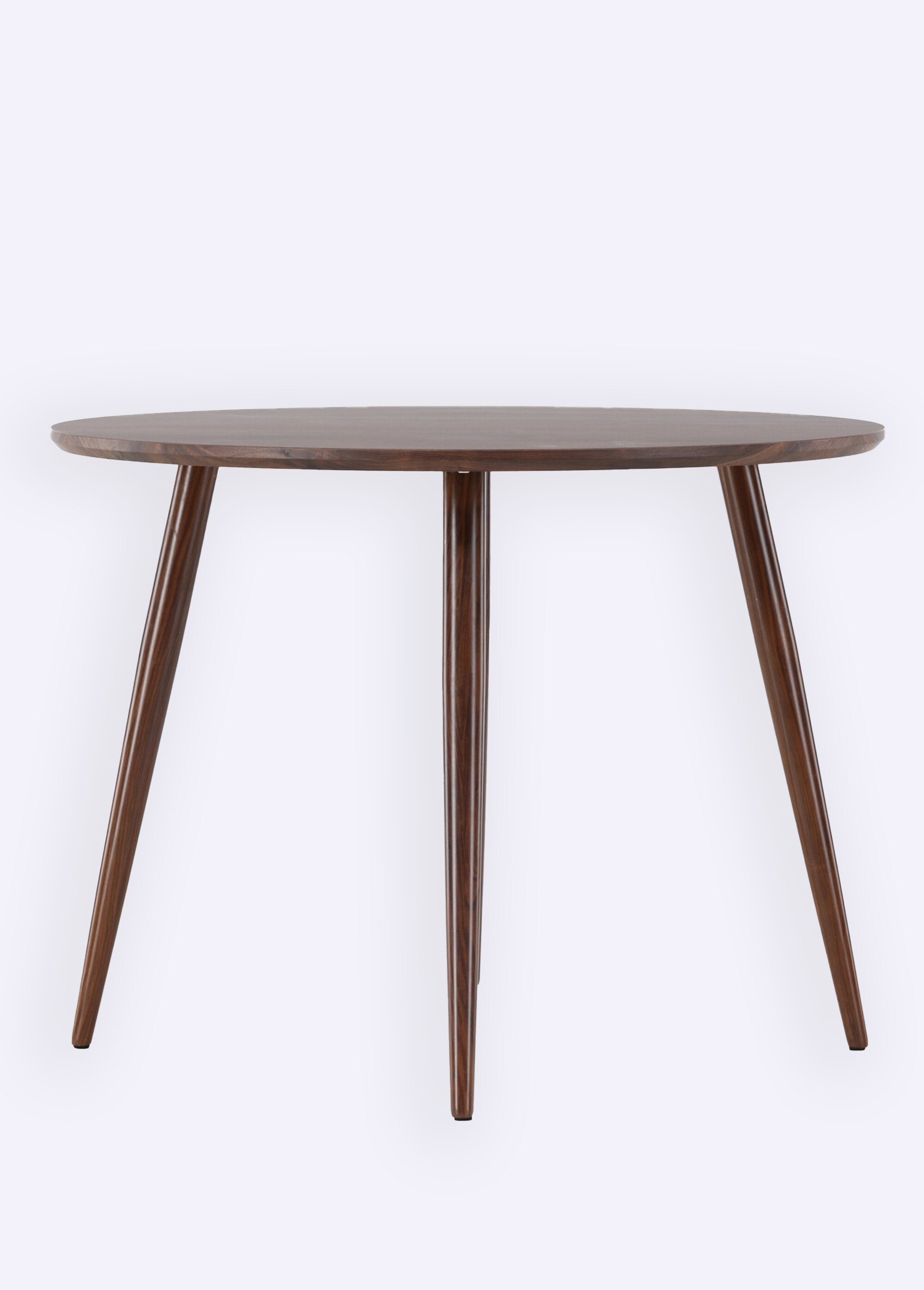 Table à manger ronde bois, pieds compas