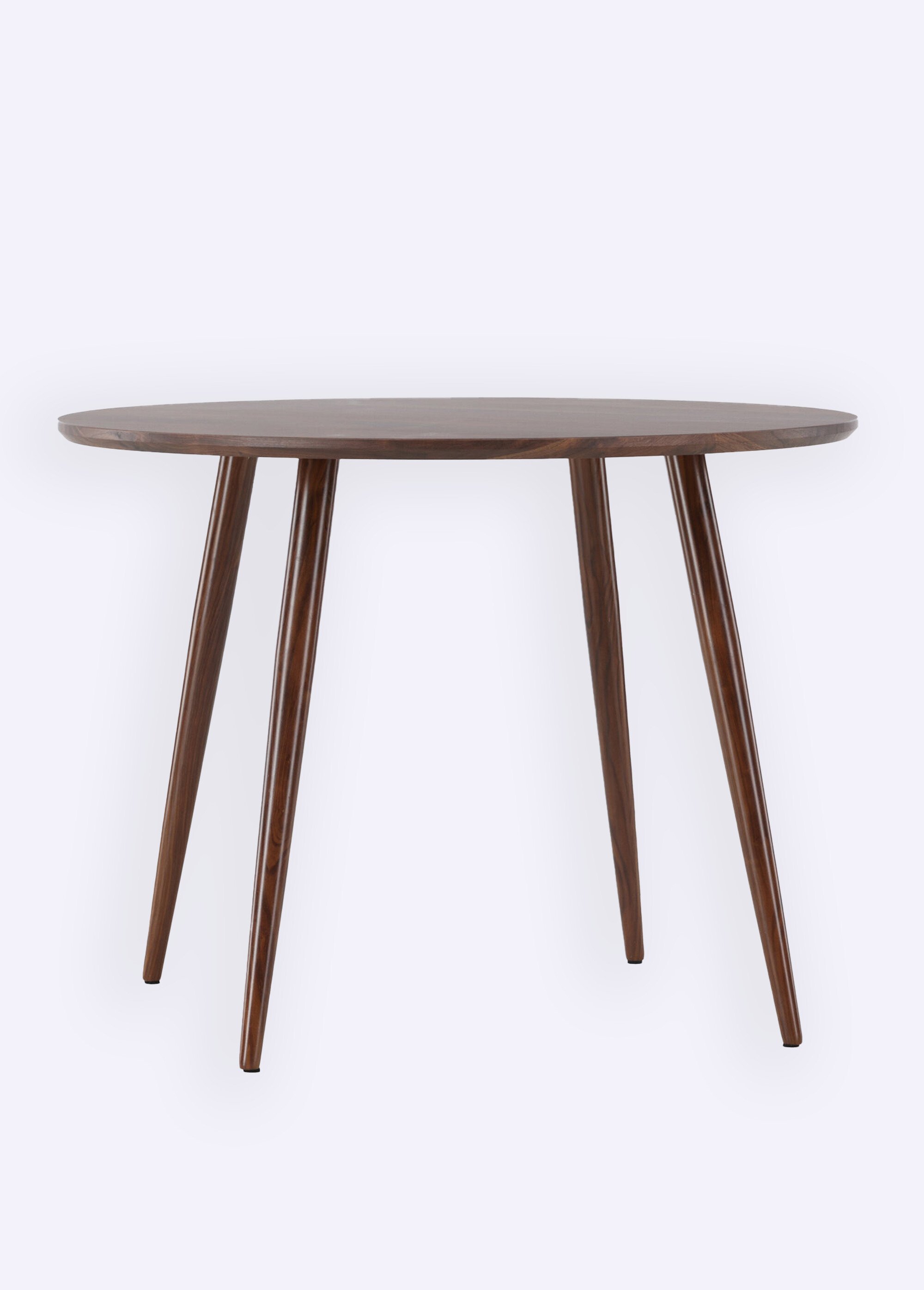 Table à manger ronde bois, pieds compas