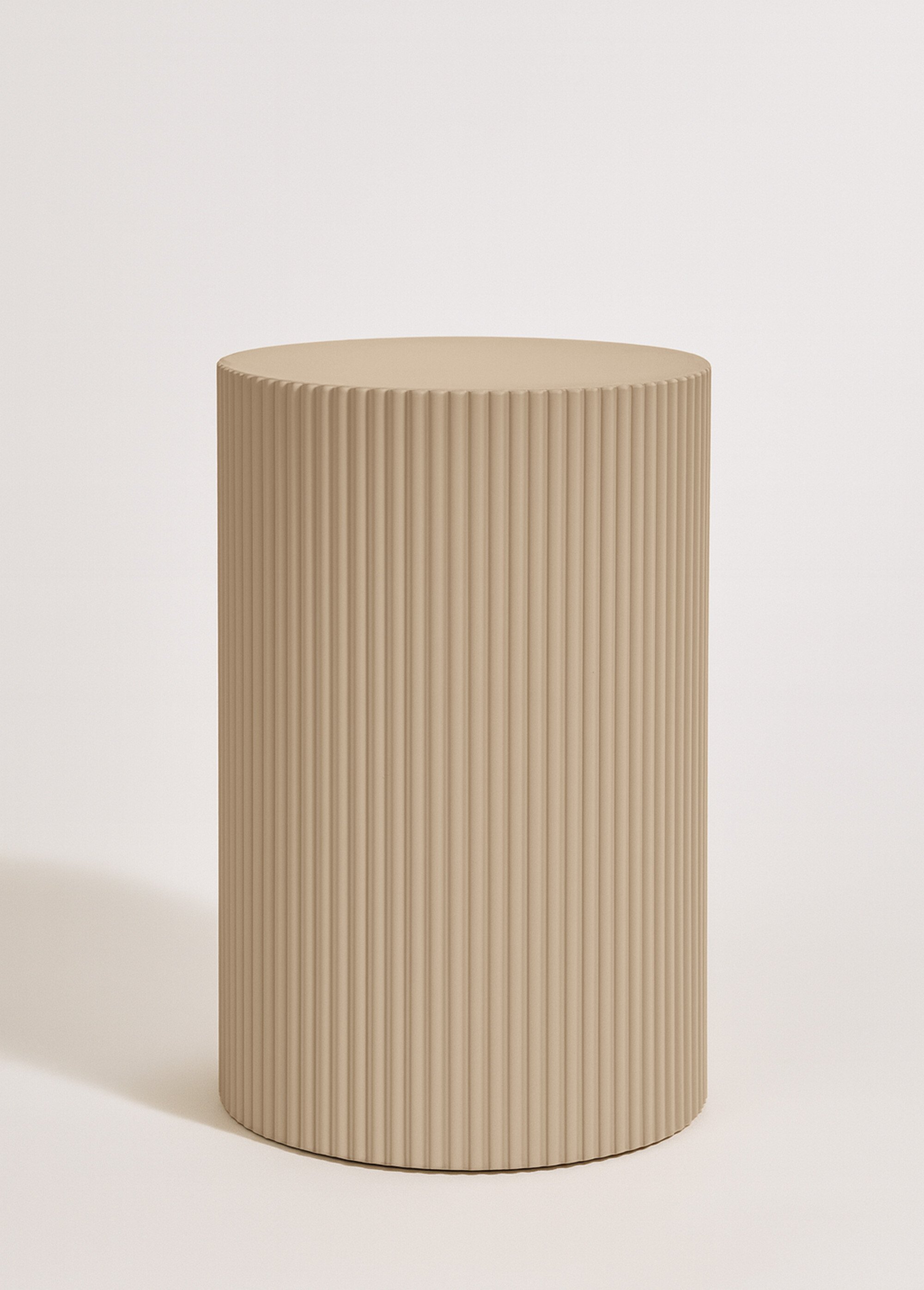 Table d'appoint colonne, aspect rainuré BEIGE HN-2102150 FA1