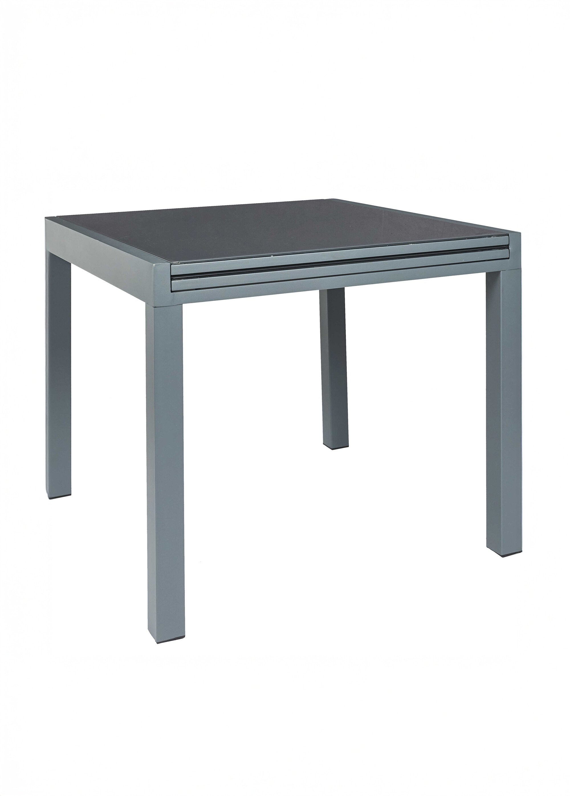 Table de jardin extensible verre, foncé