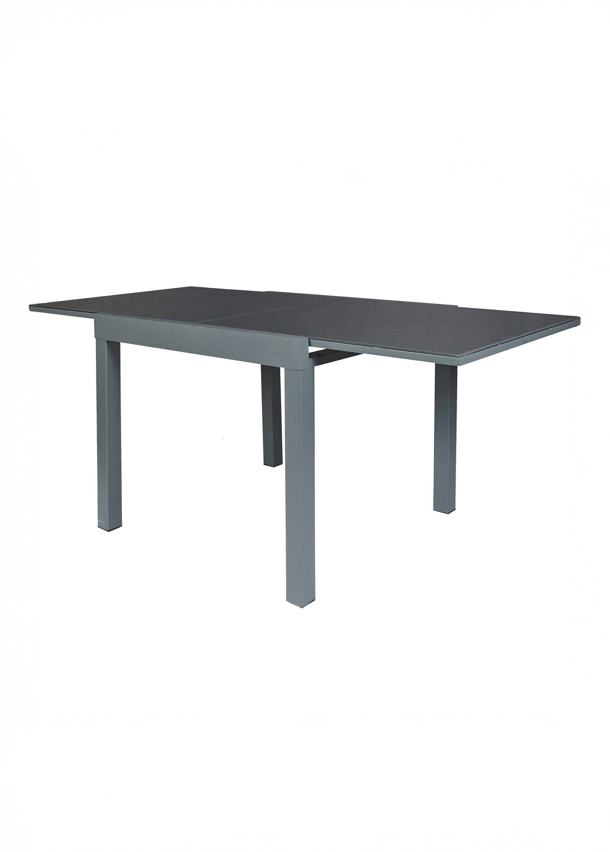 Table de jardin extensible verre, foncé