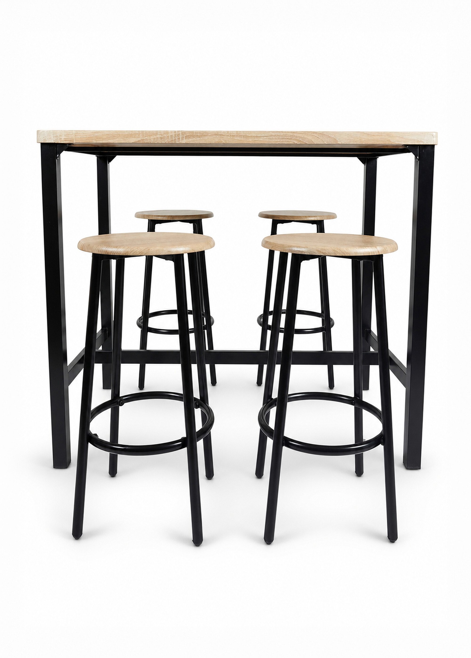 Table mange debout + 4 Tabourets hauts LOKA MARRON CMP-HD0217 FA1