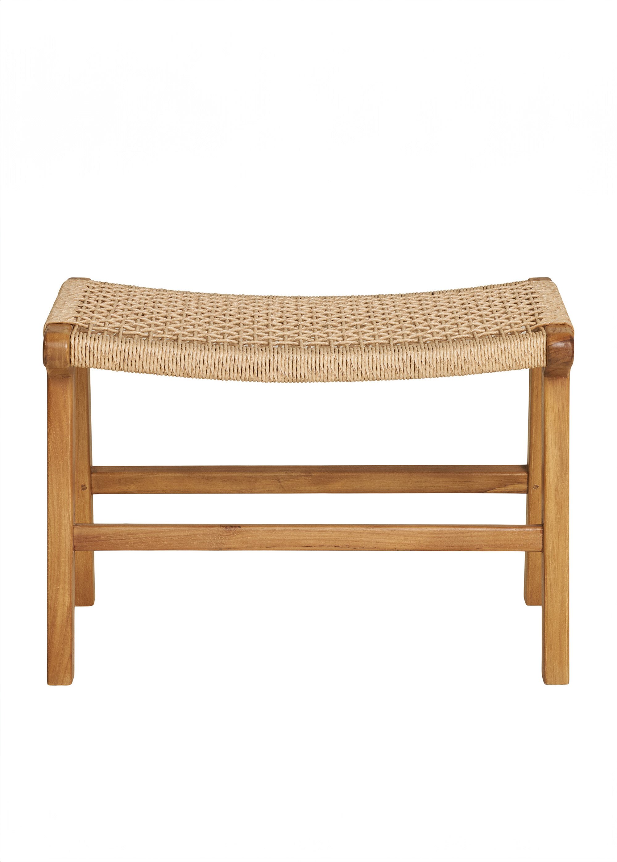 Tabouret / Repose pieds en teck et corde BEIGE HN-1501095 DE1