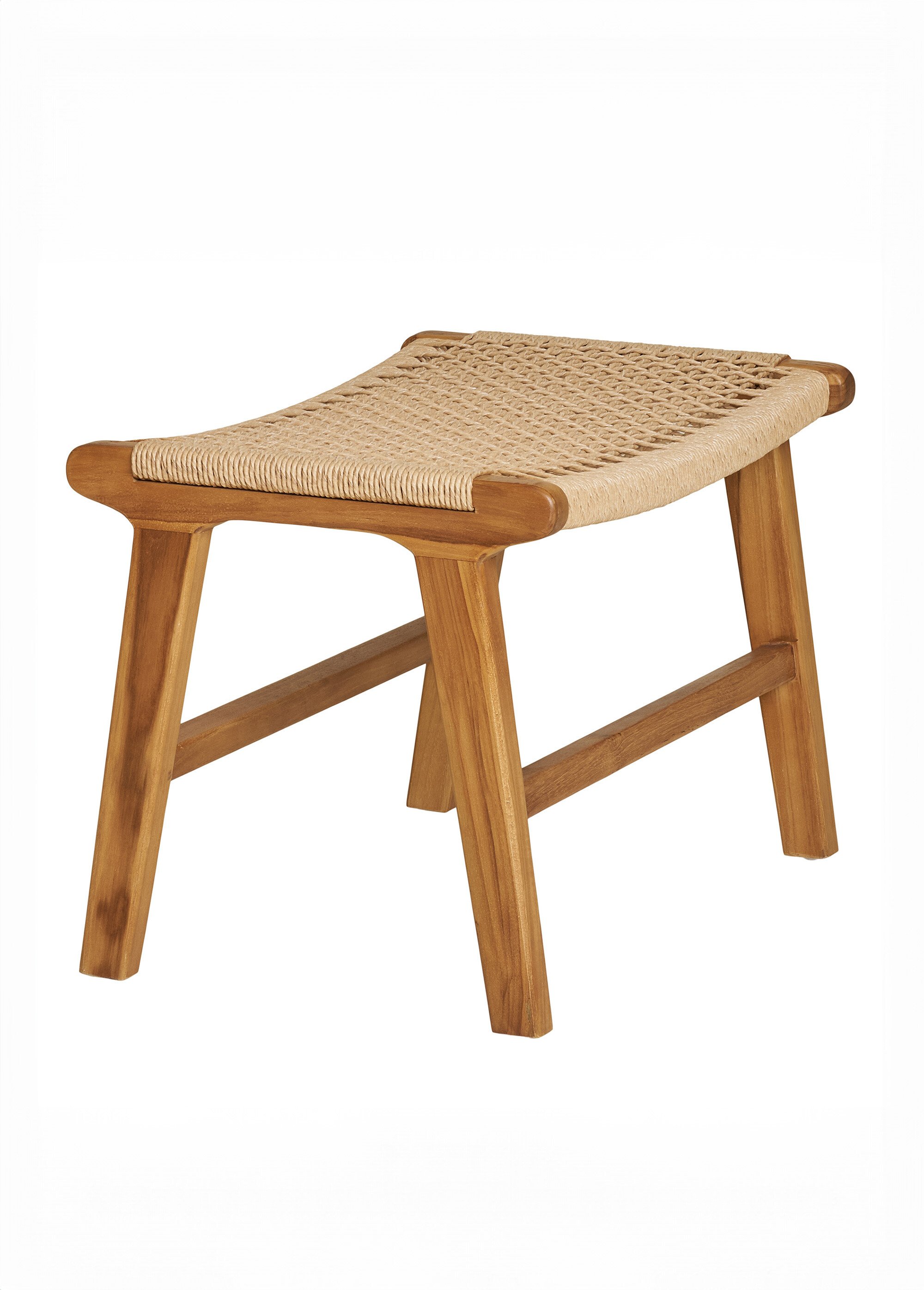 Tabouret / Repose pieds en teck et corde BEIGE HN-1501095 DE2