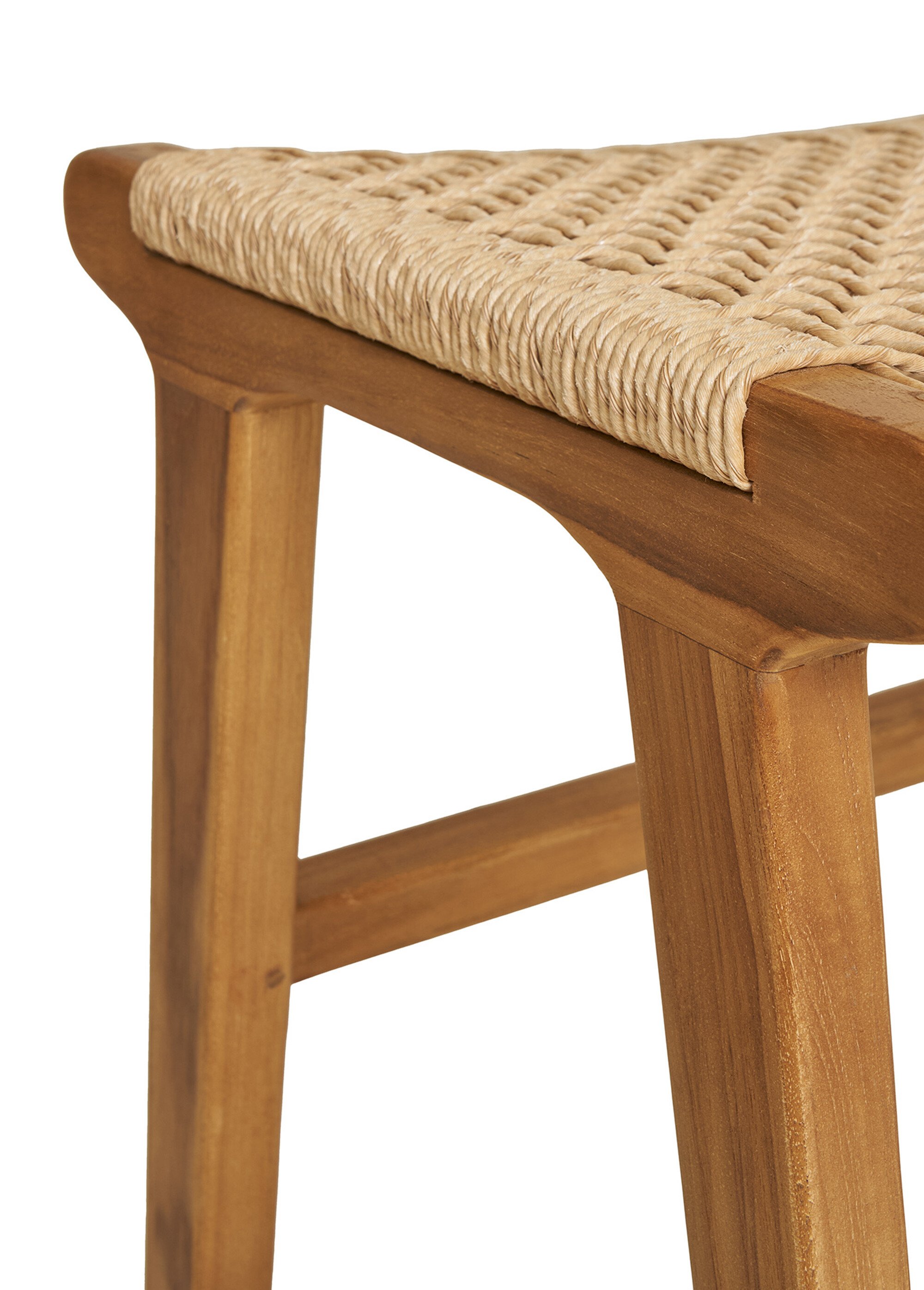 Tabouret / Repose pieds en teck et corde BEIGE HN-1501095 DE3