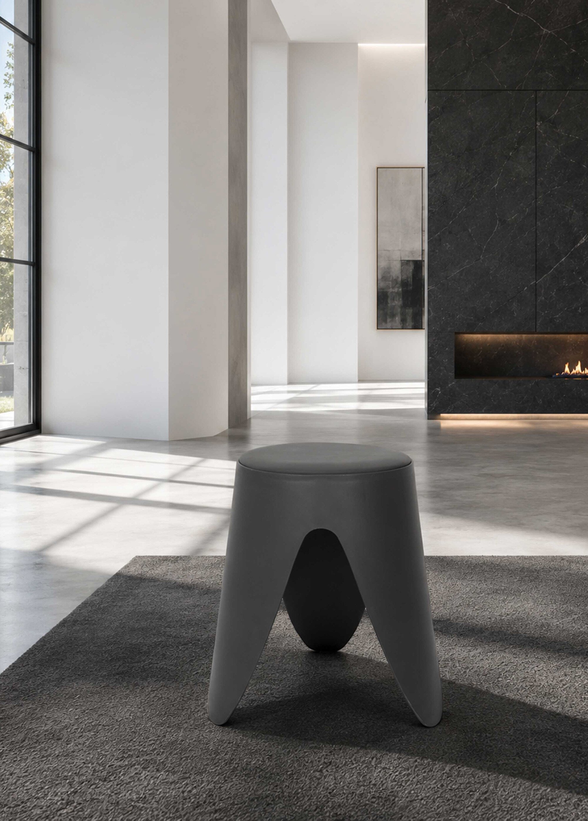 Tabouret d'appoint empilable tendance EVE GRIS CMP-HD0292 SI1