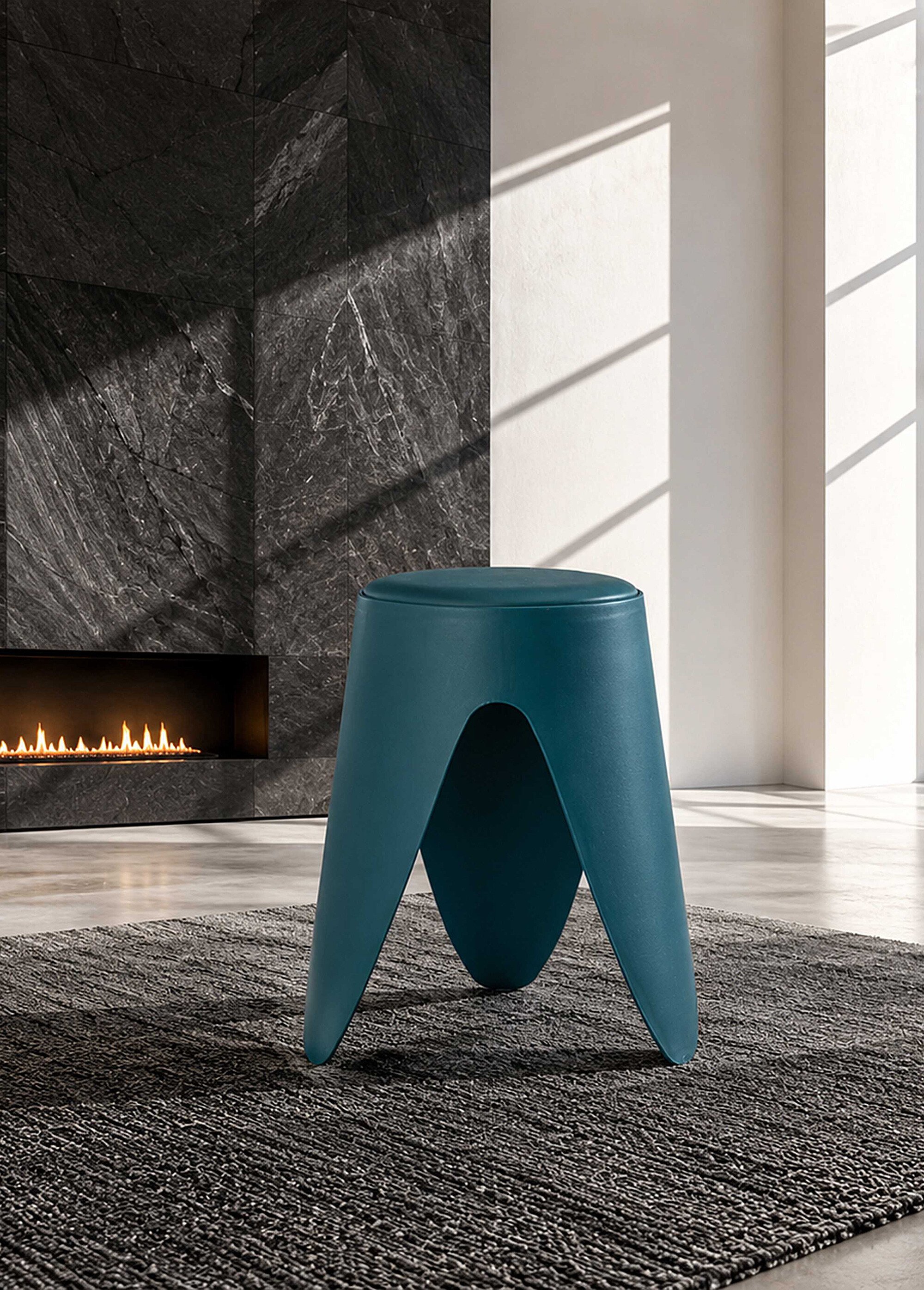 Tabouret d'appoint empilable tendance EVE BLEU CMP-HD0292 SI1