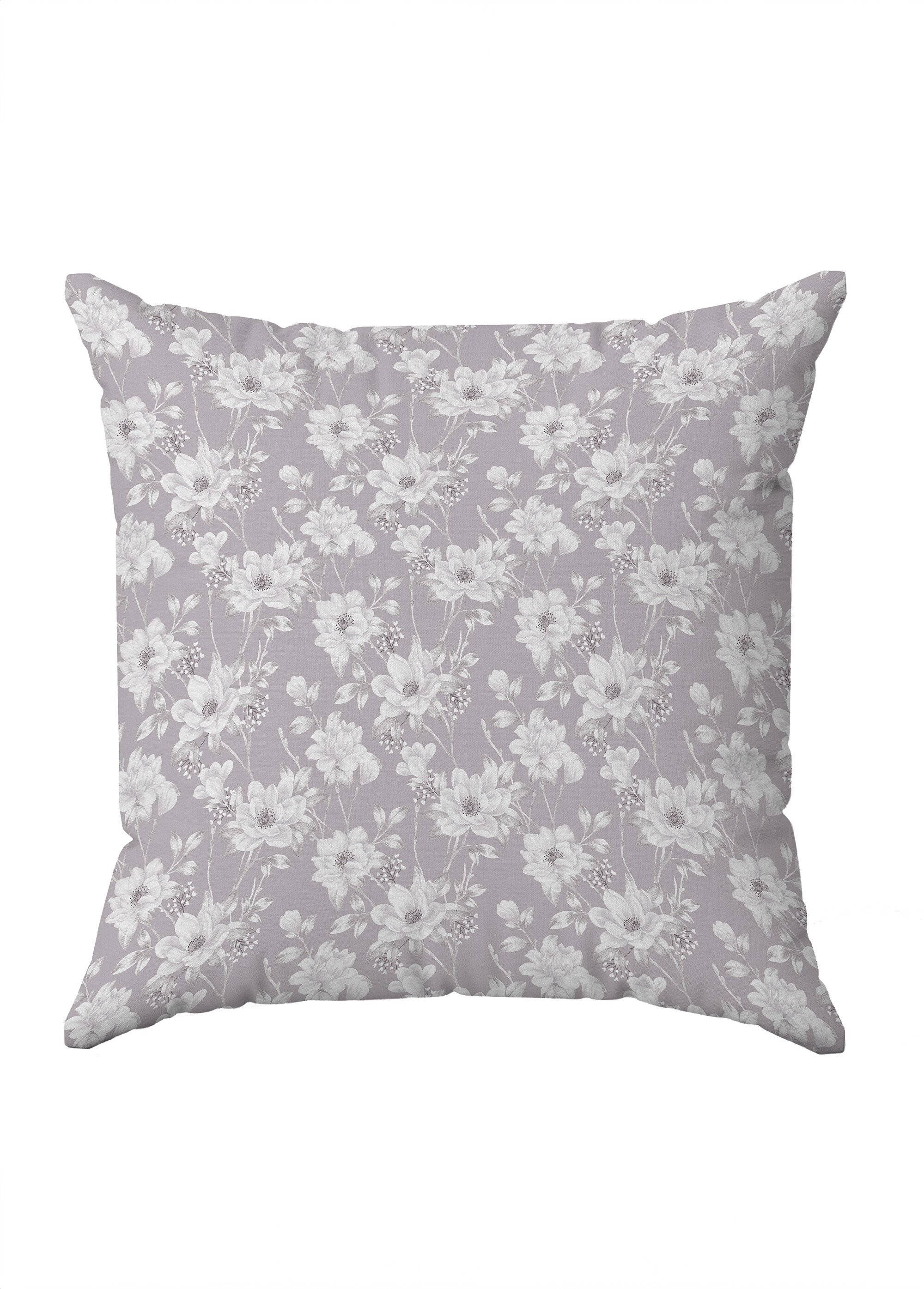 Taie d'oreiller imprimé fleurs flanelle coton Marron RENA-TAIE FA1