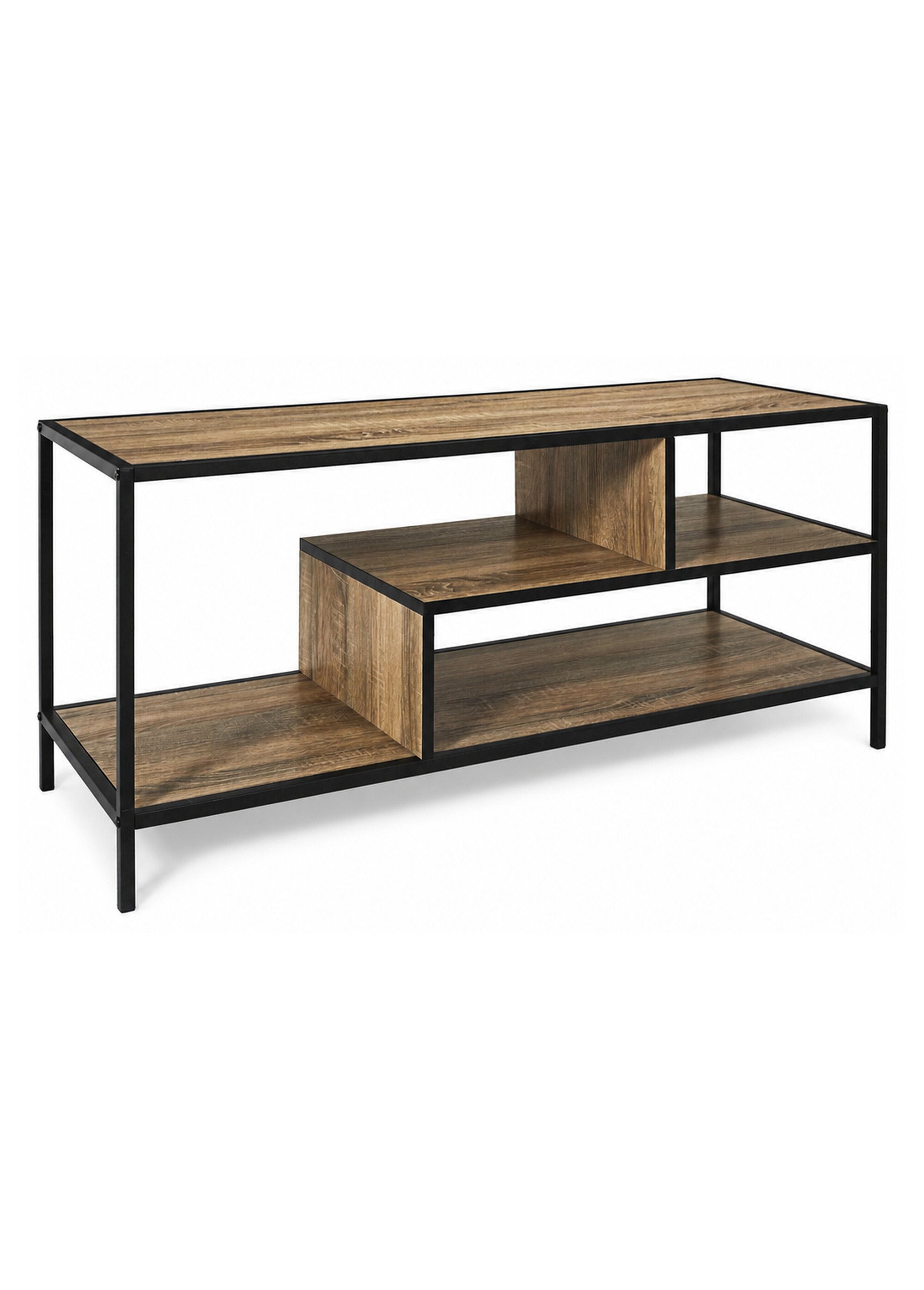 Banc TV design escalier bois/métal EDISON MARRON CMP-HD0485 FA1