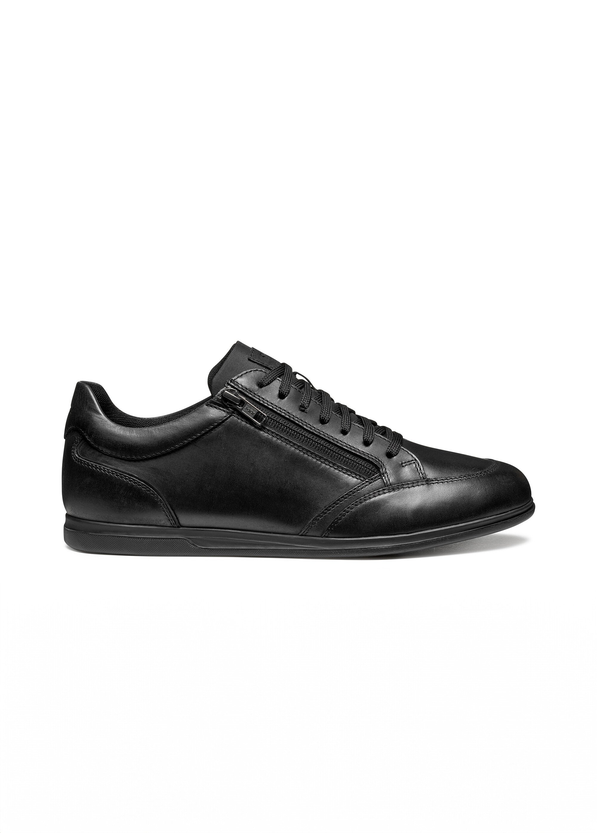 Baskets cuir tendance semelle fine Homme Noir GEO-U564GA DR1