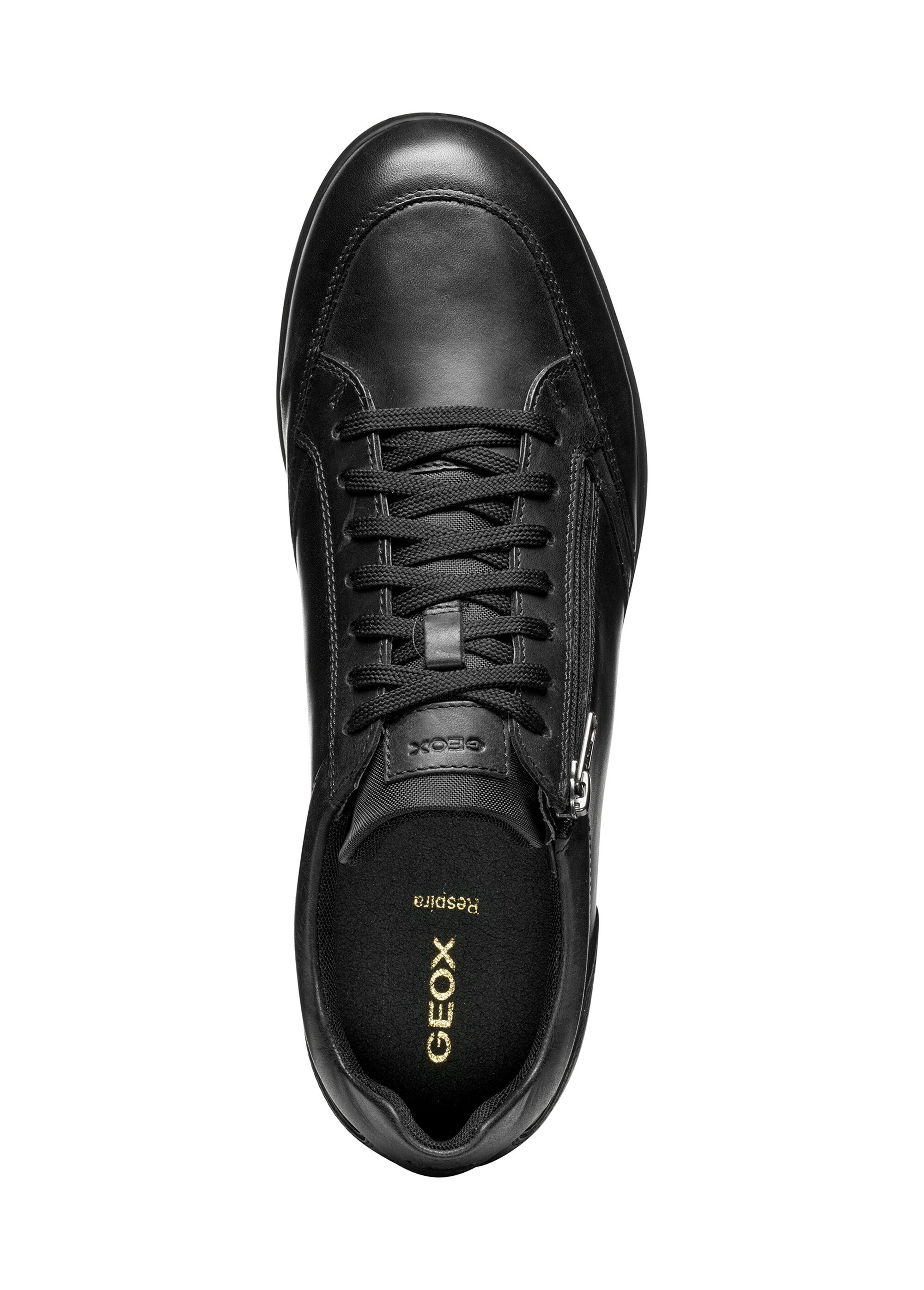Baskets cuir tendance semelle fine Homme Noir GEO-U564GA OV1