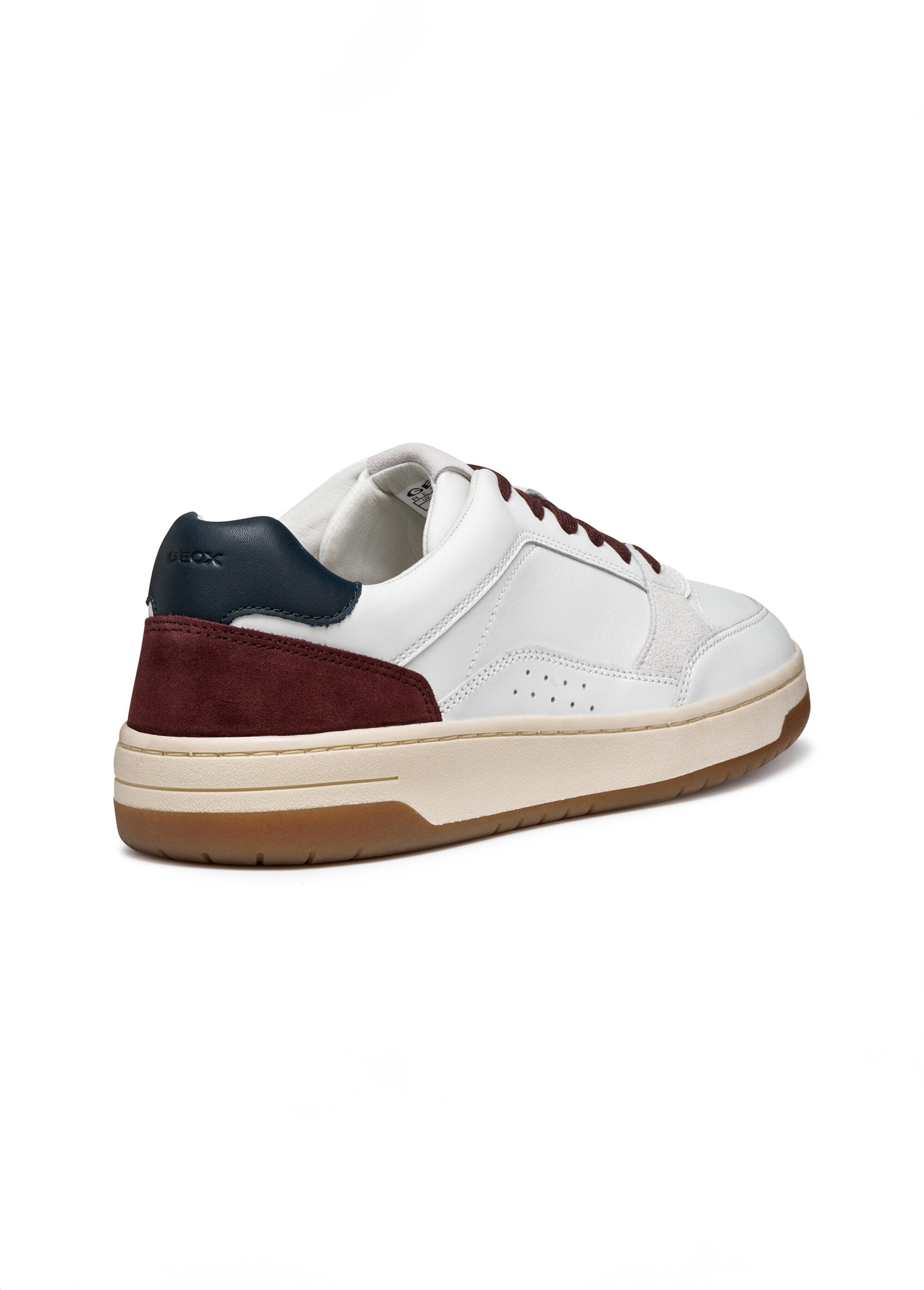 Baskets multicolores cuir lisse et suédé Homme Blanc GEO-U56M5A DO2